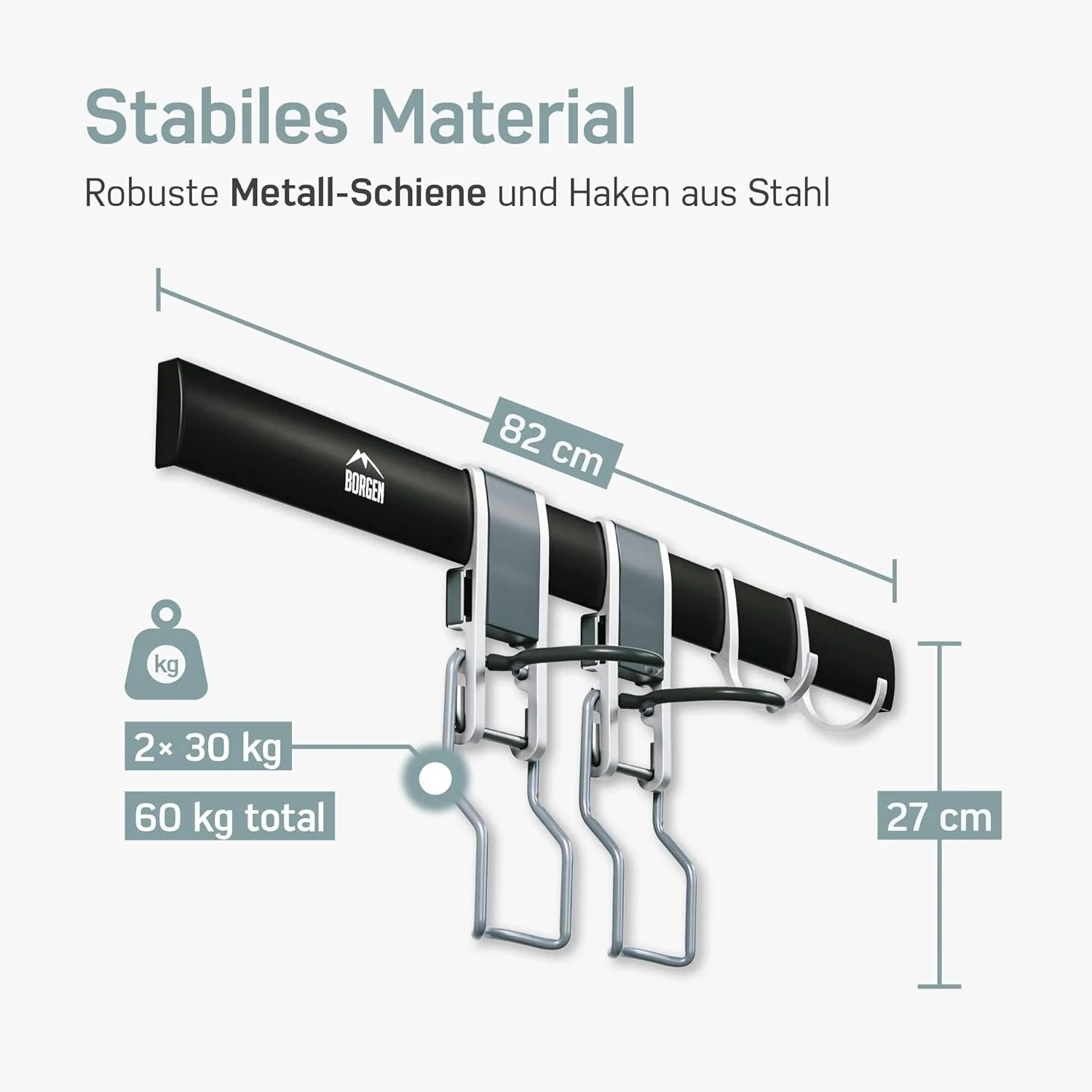 Borgen Fahrrad Wandhalterung Vertikal geeignet für alle Fahrräder, wie z.B. E Bike, Mountainbike, Re - Image 3