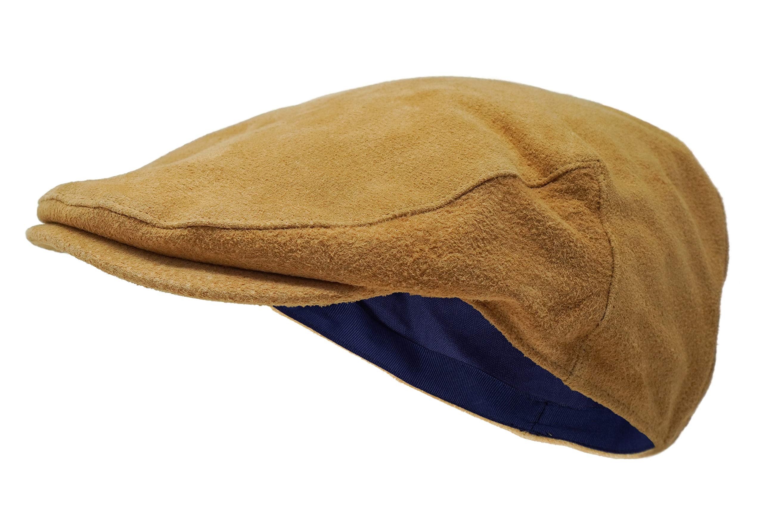 Borges & Scott The Tanner - Flat Cap aus Leder - Kappe mit weichem Schweinslederfutter, Leicht Gebrä