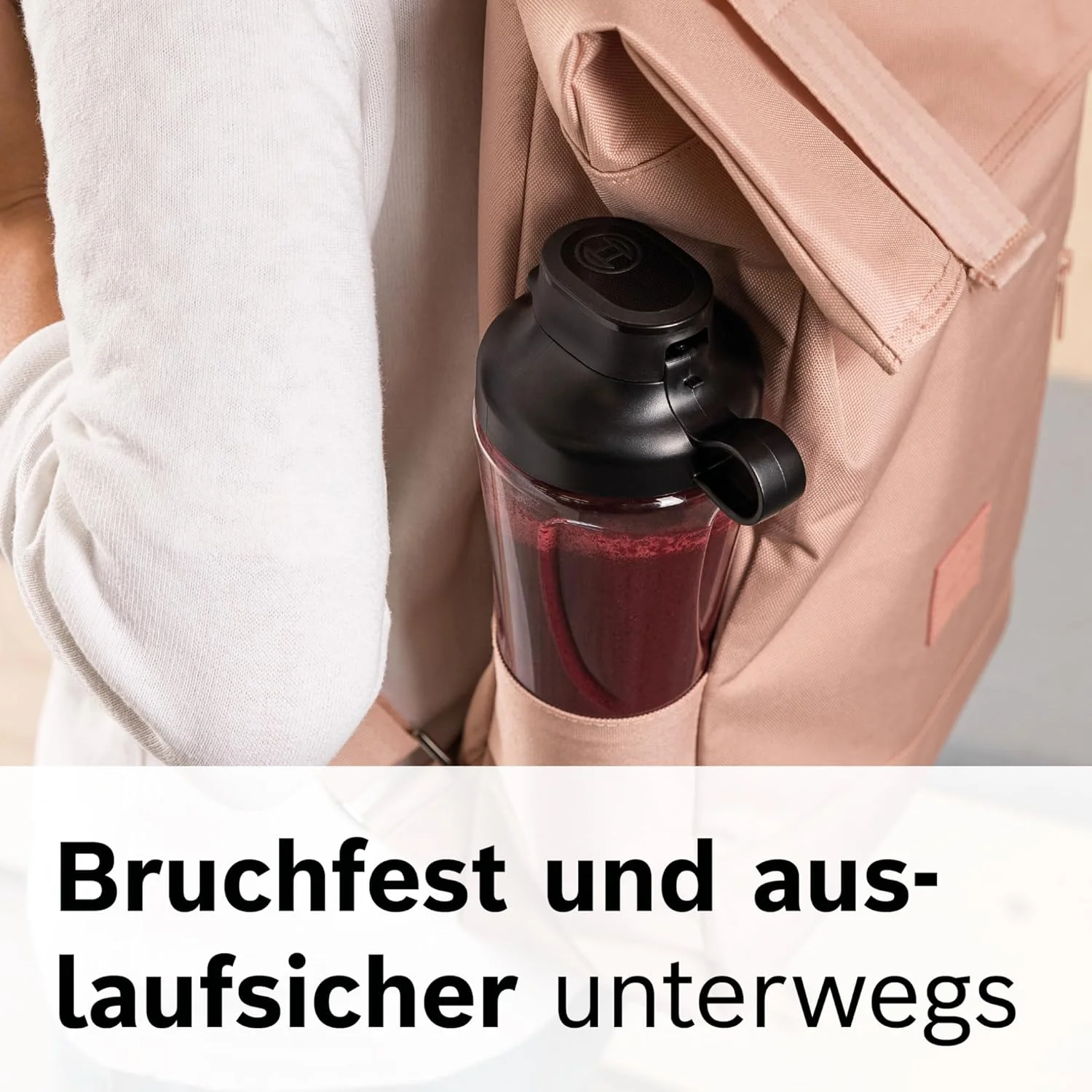 Bosch Set Smoothie-ToGo-Flasche 0,6 L, bruchsicher, Messer, mit Deckel, spülmaschinengeeignet, passe - Image 4