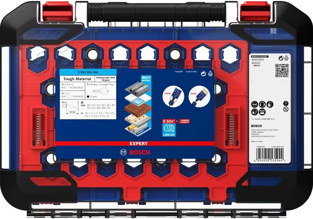 Bosch Professional 14 tlg. Expert Tough Material Lochsäge Set (für Holz mit Metall, Ø 20-76 mm, Zube - Image 5