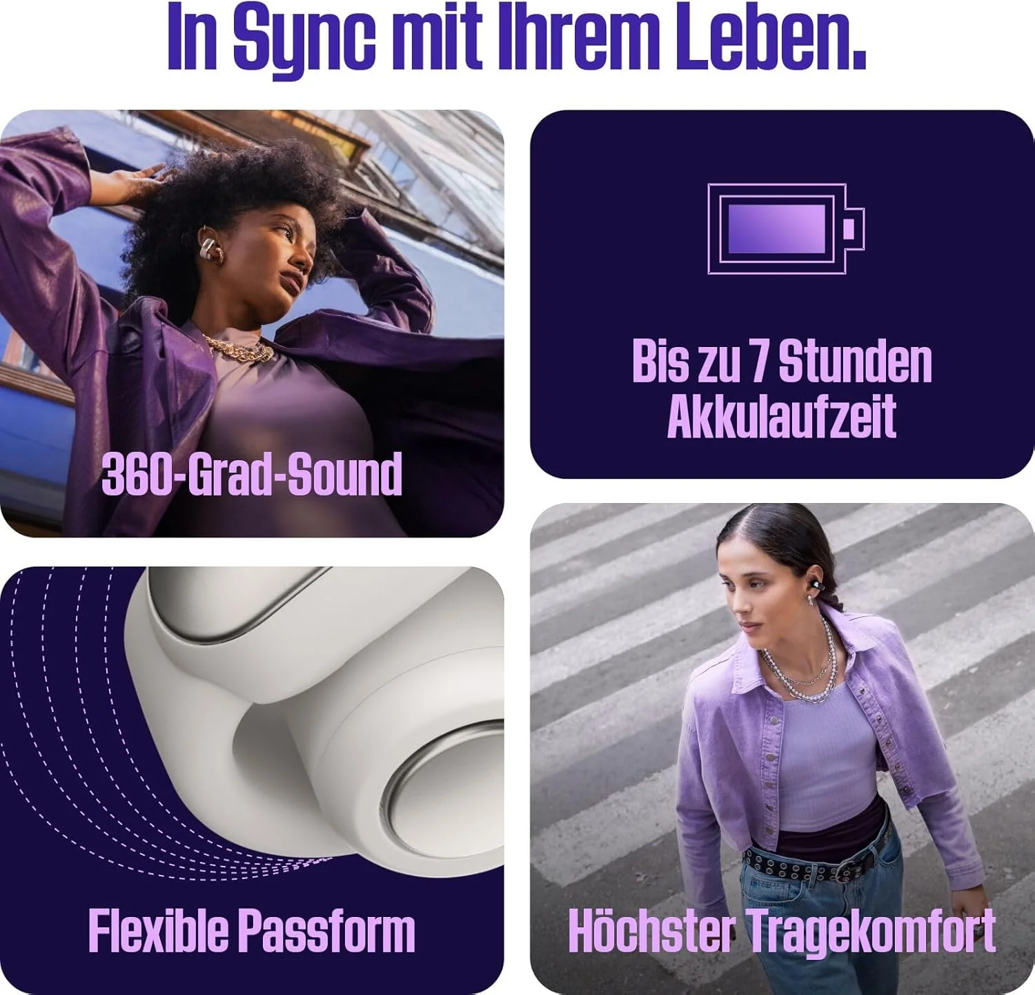 Bose Ultra Open Earbuds mit Bluetooth und OpenAudio Technologie, Clip On Kopfhörer, kabellose Open E - Image 4