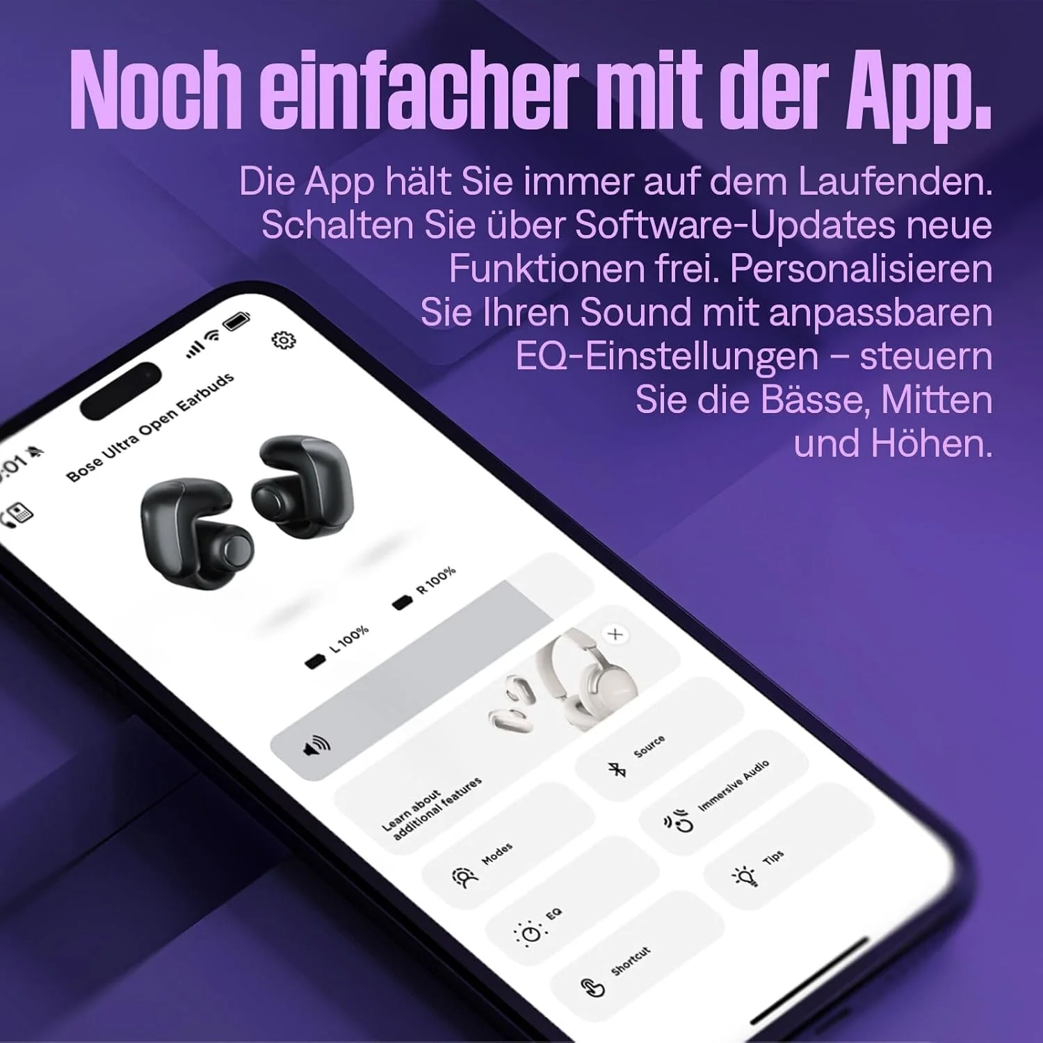 Bose Ultra Open Earbuds mit Bluetooth und OpenAudio Technologie, Clip On Kopfhörer, kabellose Open E - Image 7