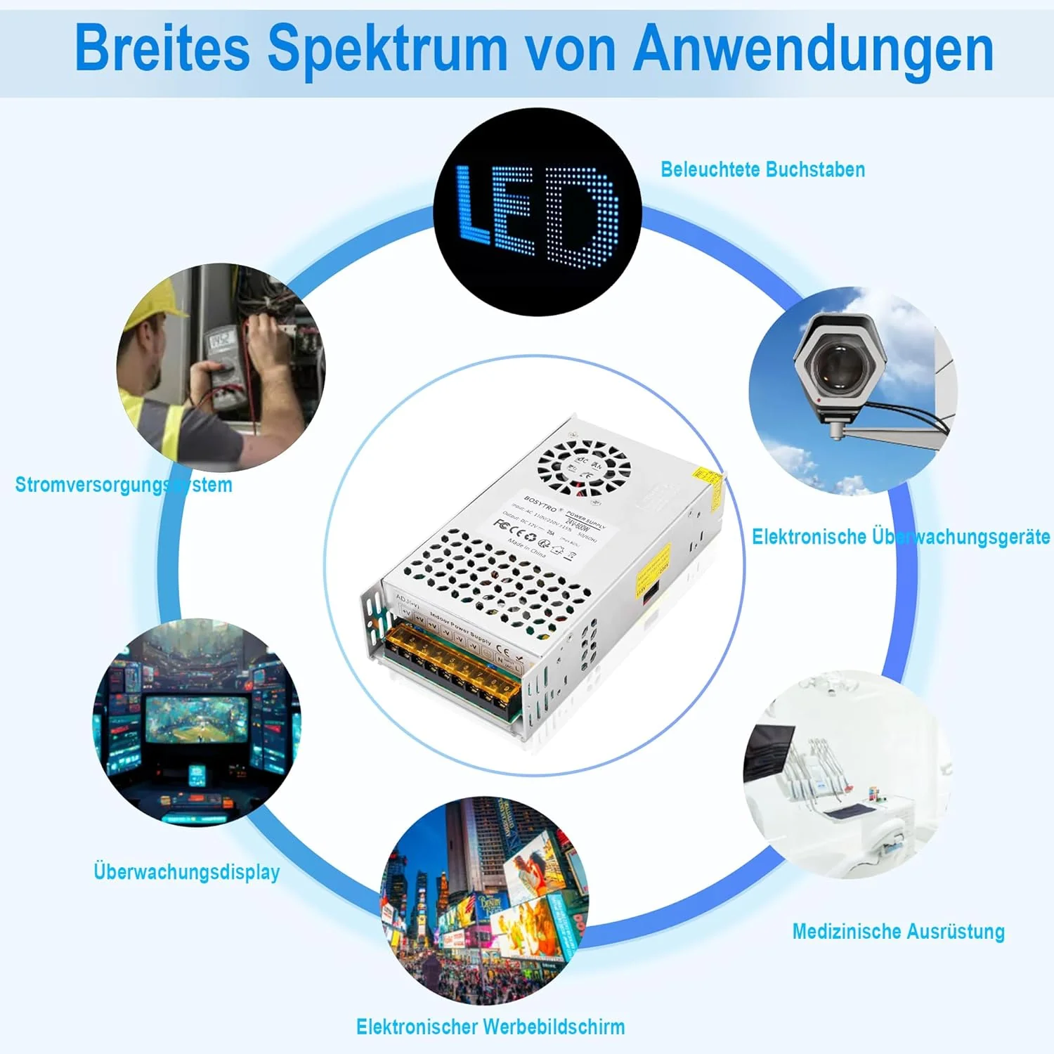 BOSYTRO 24V 25A 600W Schaltnetzteil, 24V Universal geregelter Netzteil AC110V / 220V (SMPS) LED Traf - Image 7