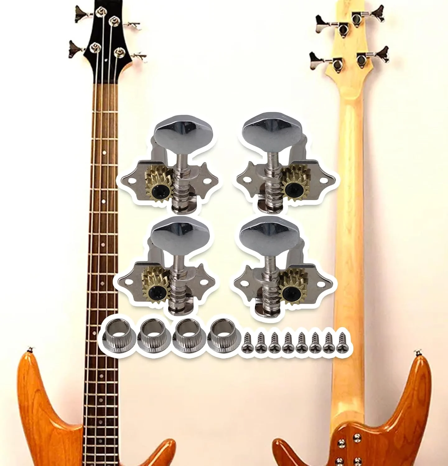 BQLZR Stimmwirbel für Ukulele, 4-saitige Gitarre, Bass, Chrom, 2R2L - Image 6