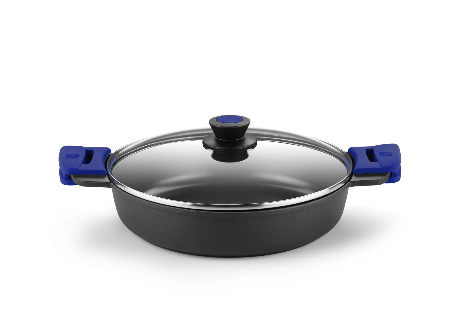 BRA Advanced | Niedriger Kochtopf 32 cm, Aluminiumguss, antihaftbeschichtet, verstärkt, PFOA-frei, m