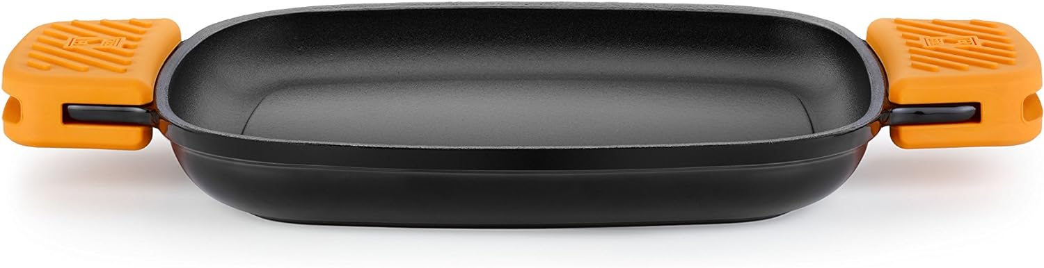 BRA Effektives Eisen Quadratischer Grillrost, hergestellt aus Gusseisen ESM, Metall, grau, 24 cm Qua - Image 5
