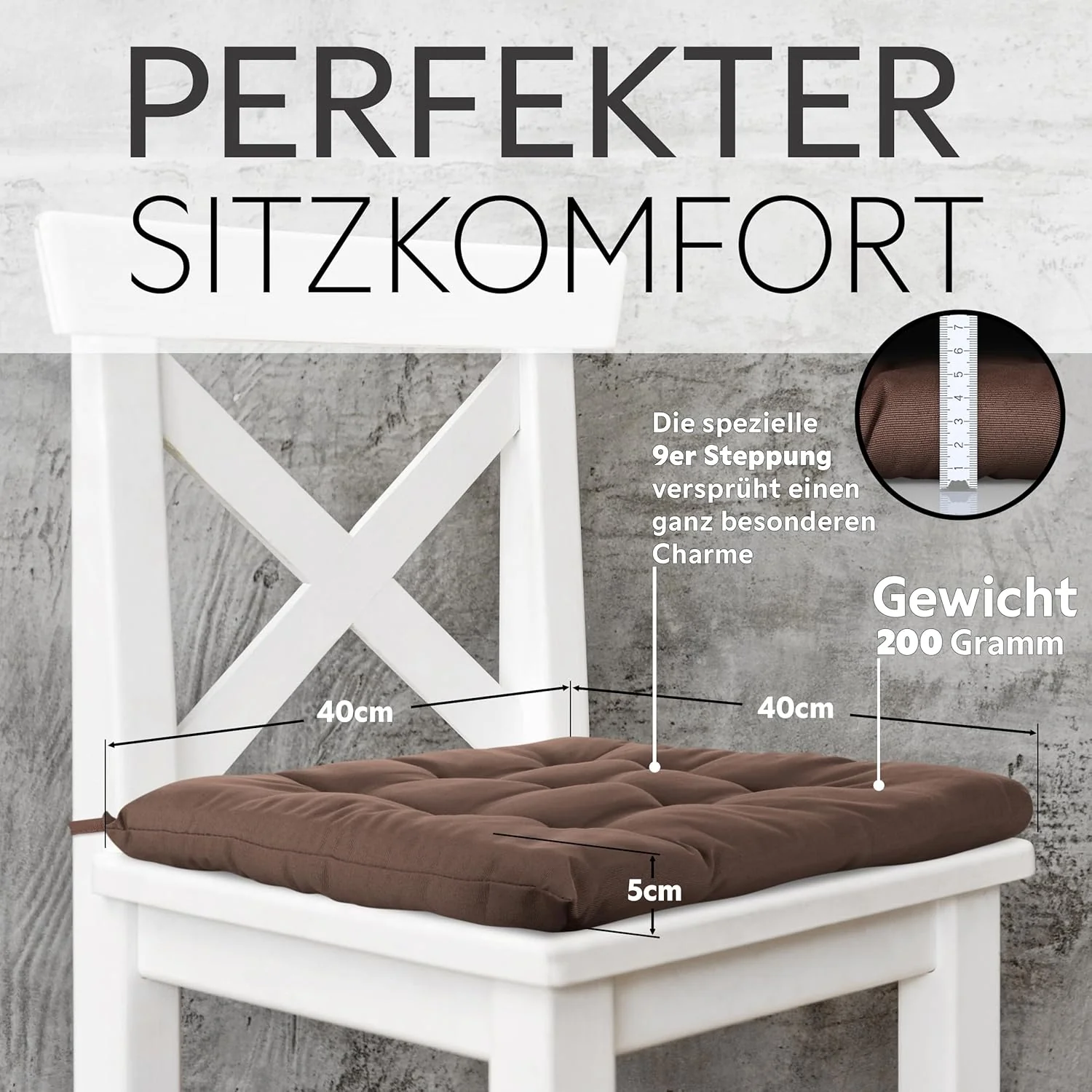 Brandsseller Sitzkissen Dekokissen Stuhlkissen Zierkissen Gartenkissen - 9er Steppung- in Verschiede - Image 3