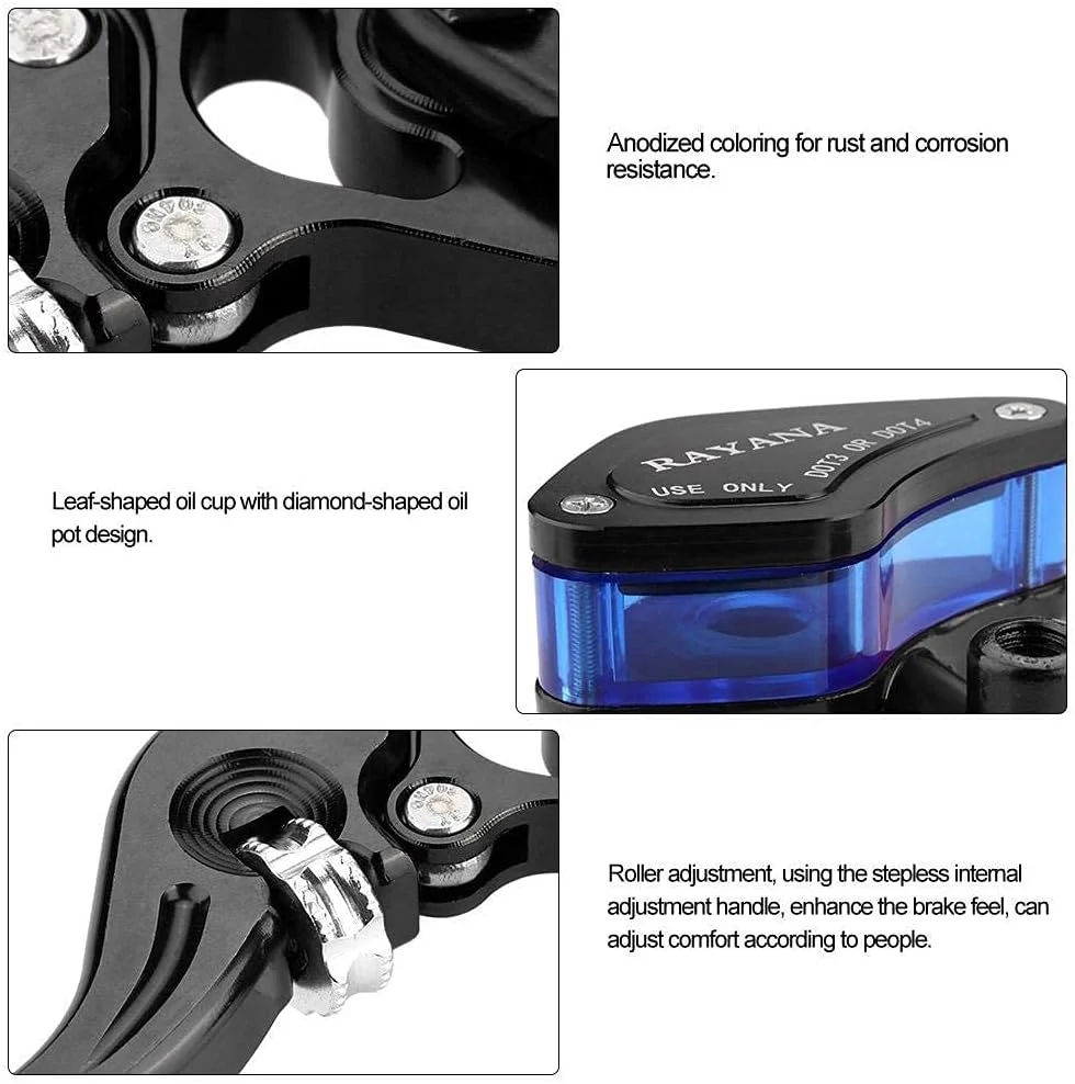 Bremskupplung Bremsgriff Bremshebel, 22mm Hauptbremszylinder Vorratshebel Universal Motorrad CNC Rol - Image 3