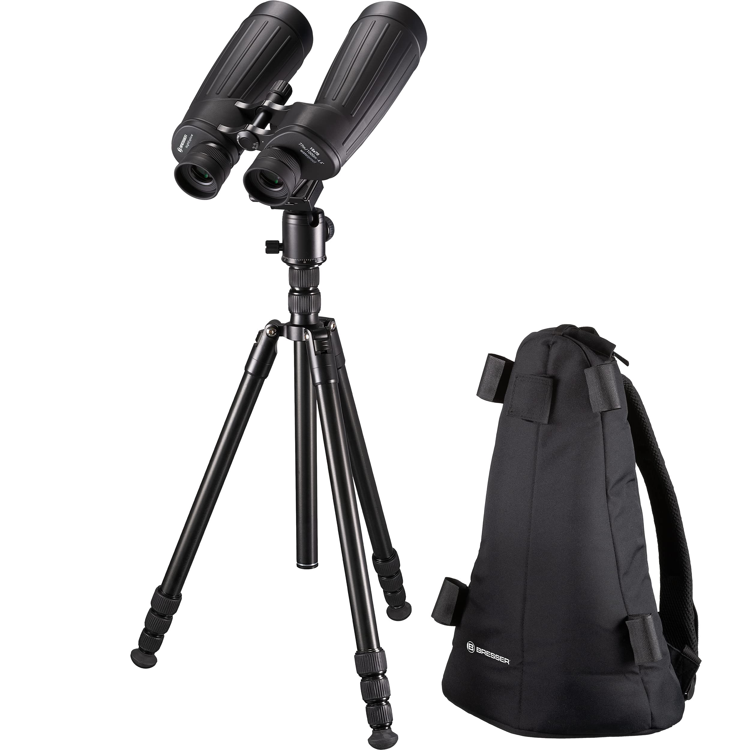Bresser Fernglas NightExplorer 15x70 Astronomie-Fernglas mit 15-facher Vergrösserung, wasserdicht un