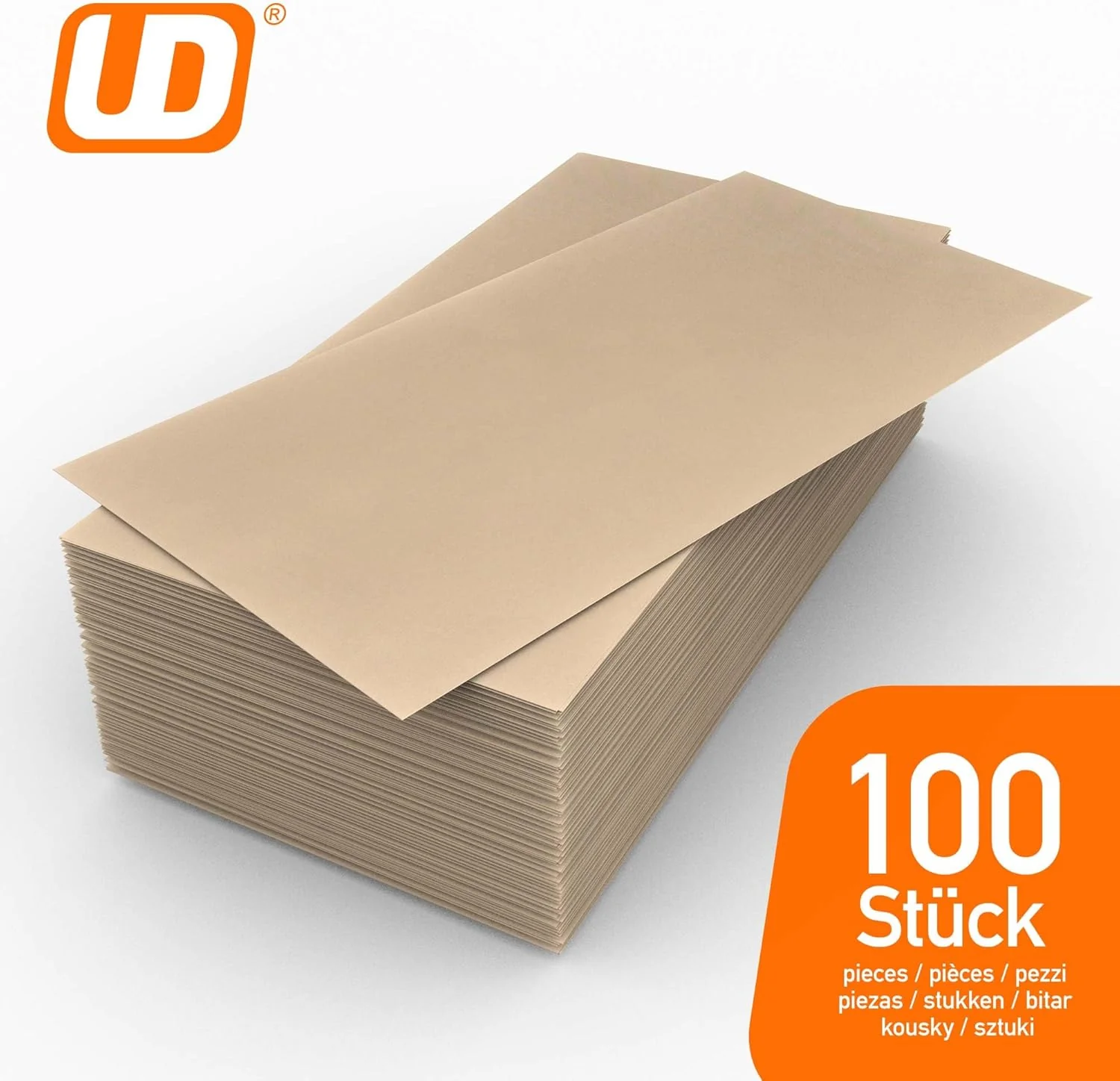 Briefumschläge DIN lang ohne Fenster selbstklebend (100 Stück) Dunkel Chamois - Umschläge 22 x 11 cm - Image 4