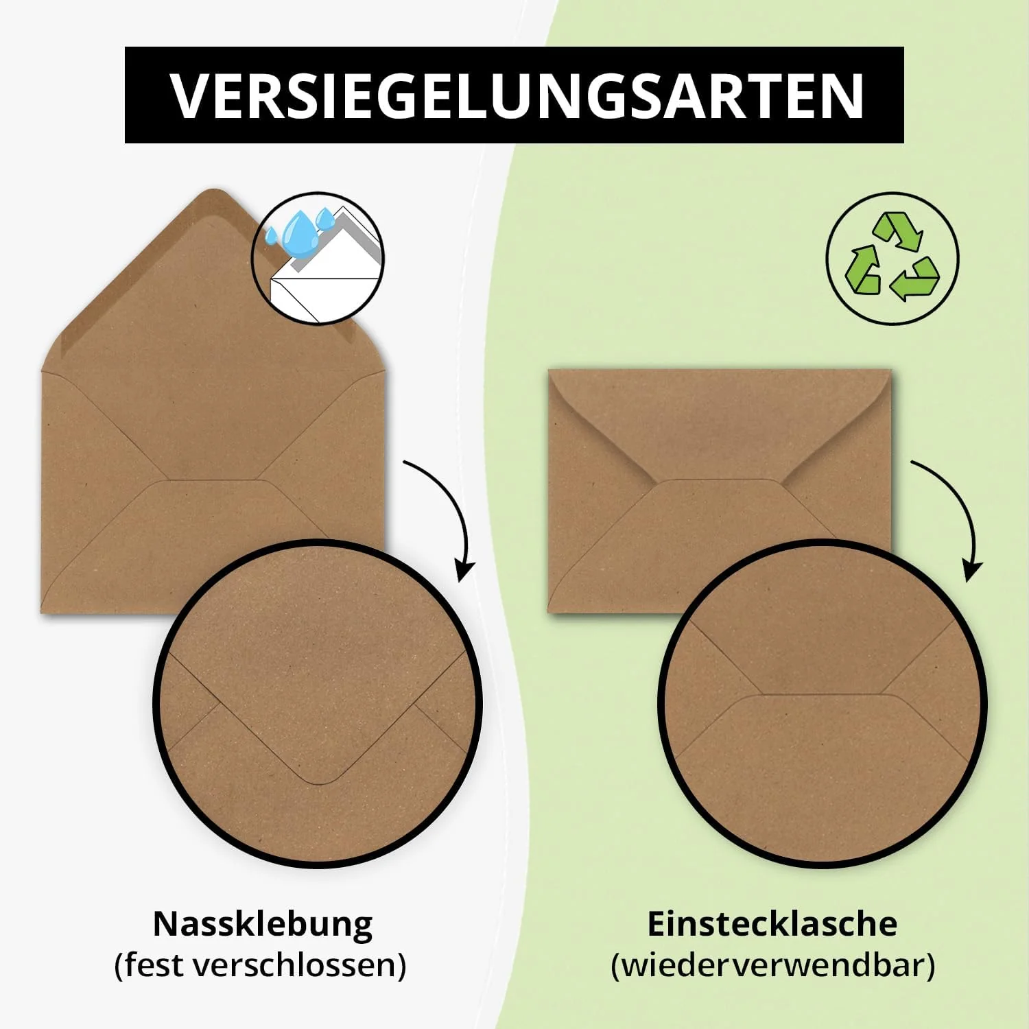 Briefumschläge in Sandbraun (braun)- 700 Stück - DIN C5 Kuverts 22,0 x 15,4 cm - Kraftpapier - Nassk - Image 4