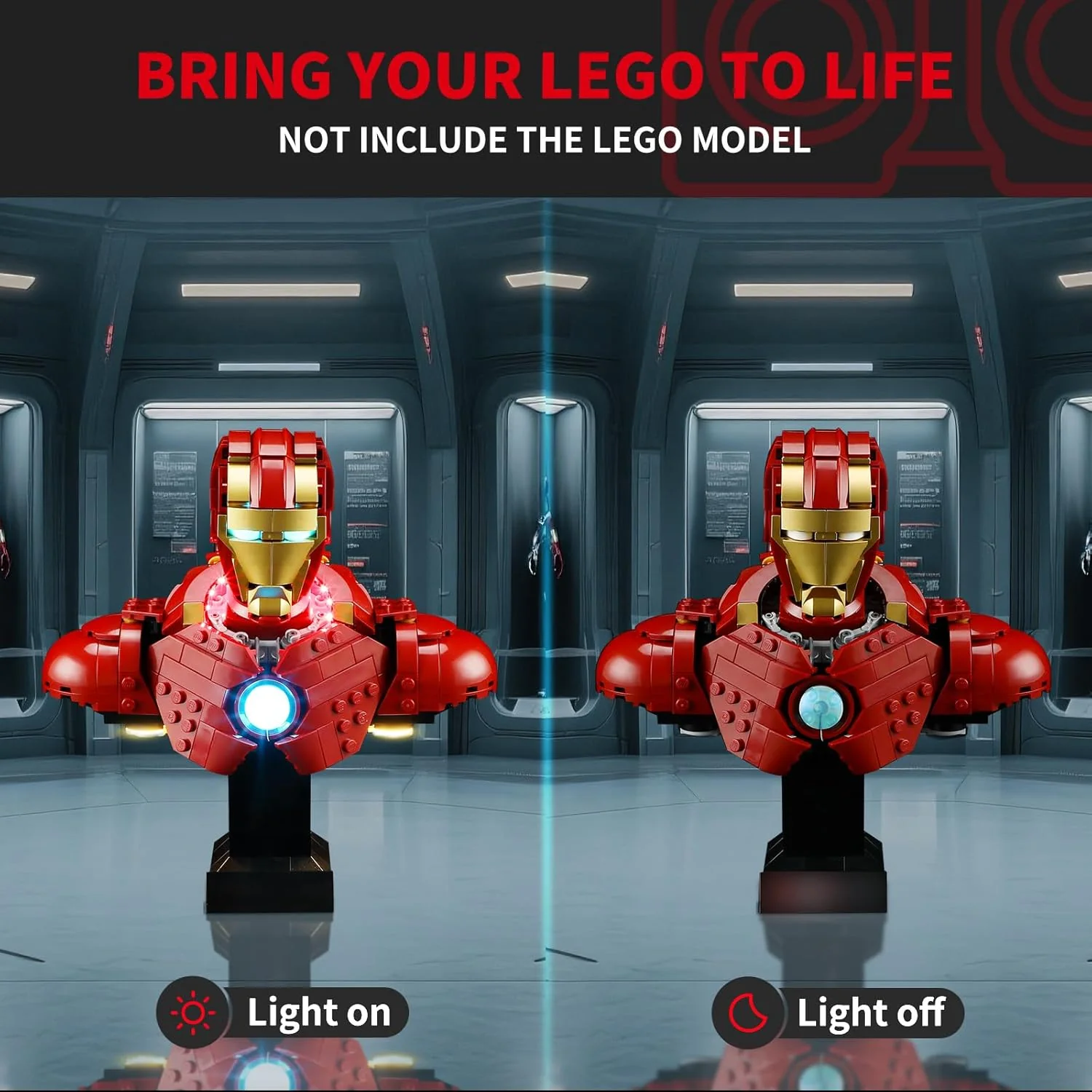 BRIKSMAX Licht für Lego Iron Man MK4 Bust 76327 - Compatible with Marvel Bausteinen Modell - Ohne Le - Image 3