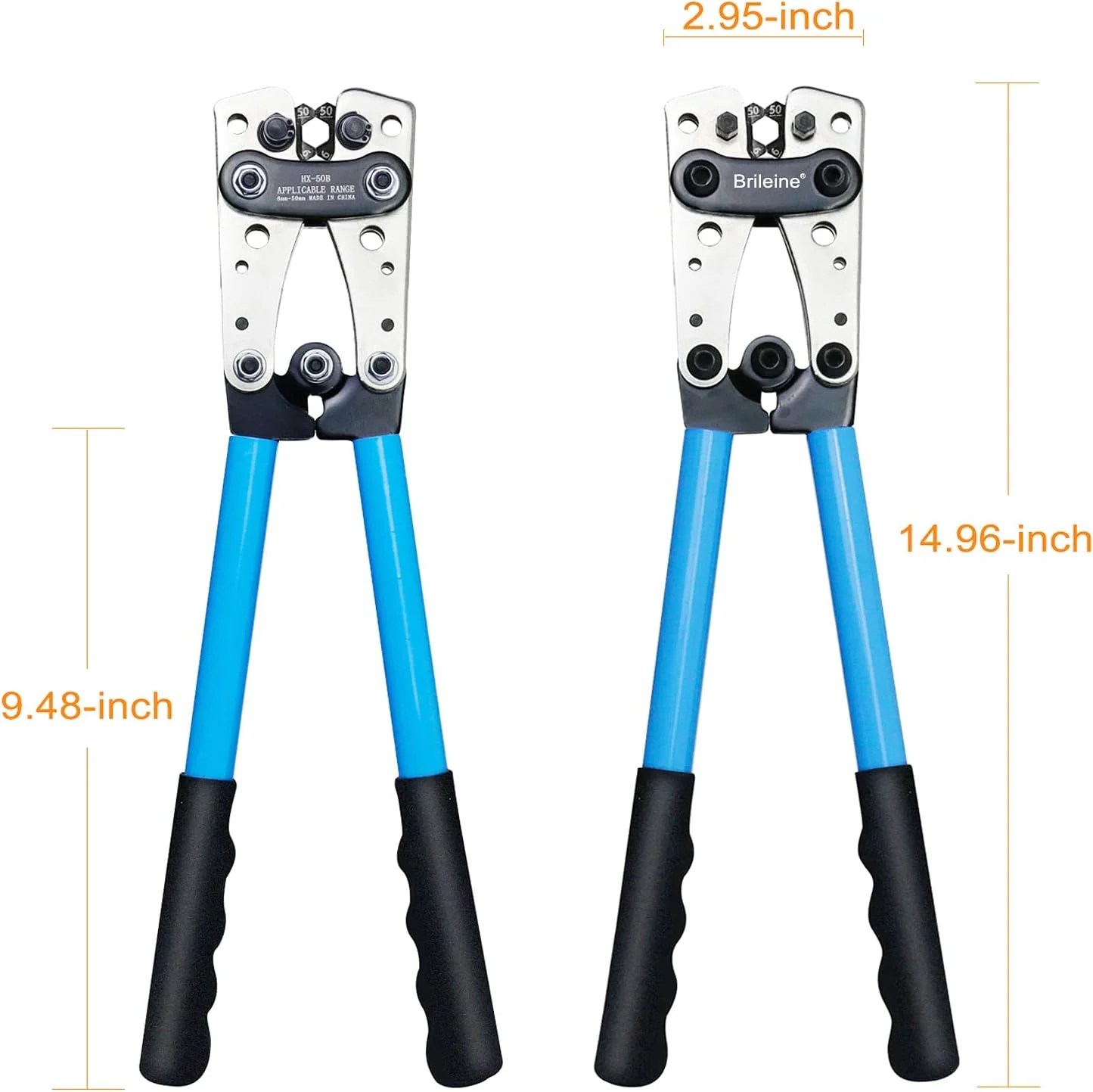 Brileine Batteriekabelschuh Crimpzange Gross 10–1/0 AWG mit 8 Grössen 60 Stück Kupferringklemmen – C - Image 5