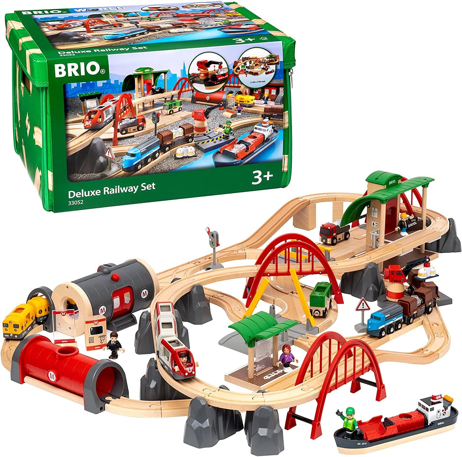 BRIO World 33052 Strassen & Schienen Bahn Set Deluxe – Strassen & Schienen Eisenbahn & World 33592 R - Image 2