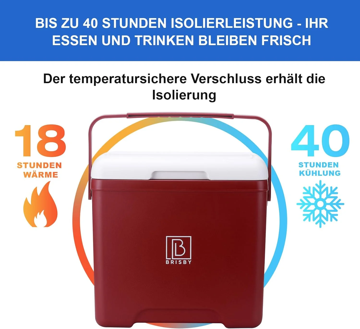 Brisby Kühlbox 13 Liter - Schwarz - 18 Stunden warm - 40 Stunden kühl - Inklusive 4 grosse Kühleleme - Image 4