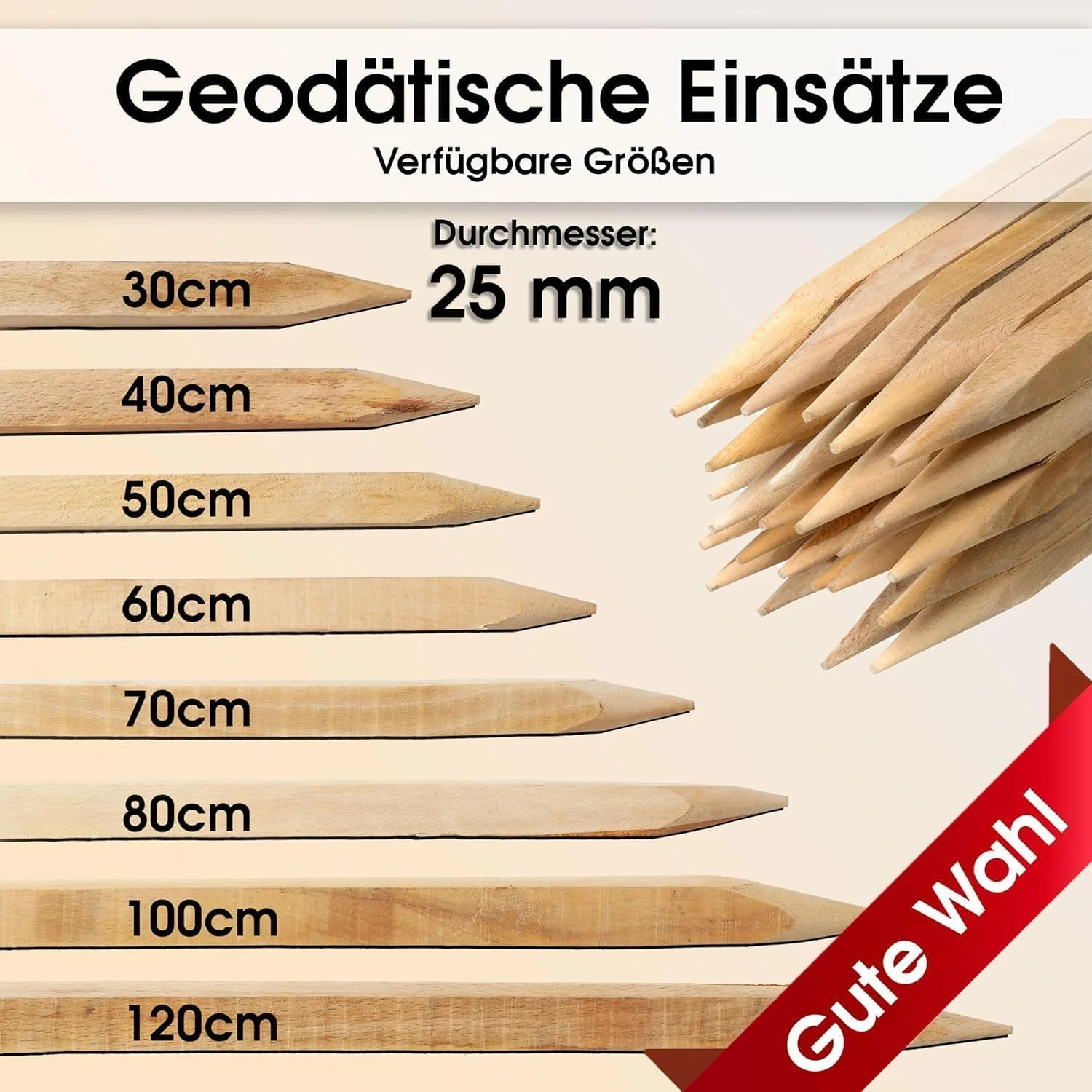 Buchenholz Holzstäbe, Holzpfosten - Pflanzenstütze Ideal für Zaunpfosten, Gartenarbeiten & DIY - Rob - Image 6