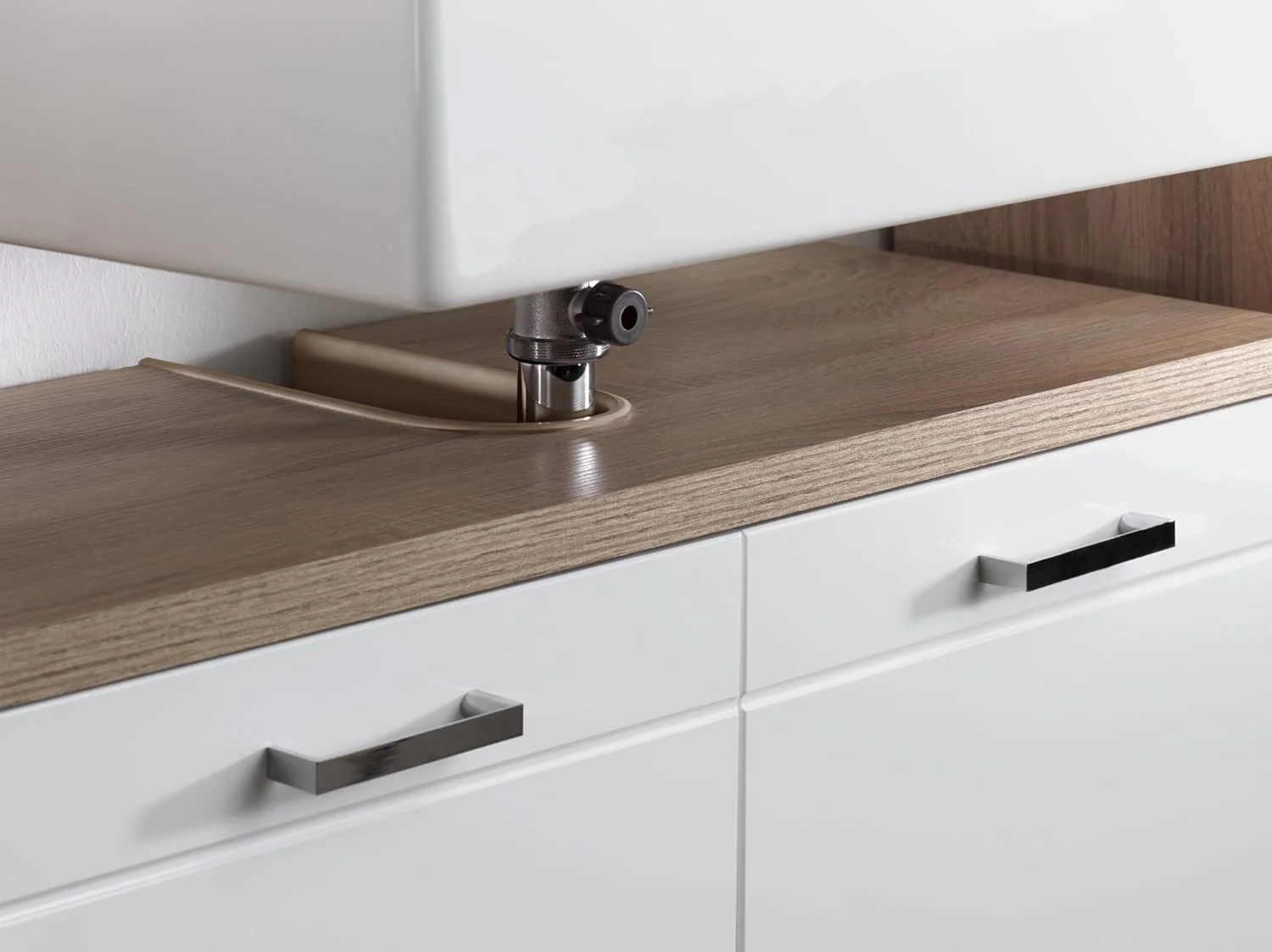 byLIVING Waschbeckenunterschrank NEBRASKA, Korpus Melamin Oberfläche in Sonoma Eiche, Türen MDF Hoch - Image 5