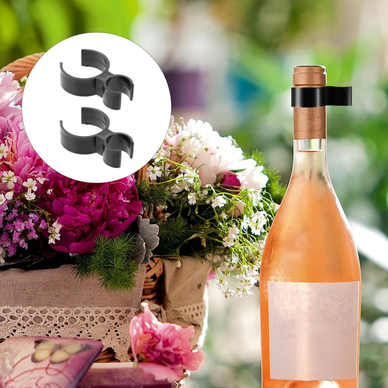 Cabilock 100 STK Champagnerhalter Flasche Einzel Für Kuchen Weinclip Kerzenhalter Sicherheitsclips F - Image 2
