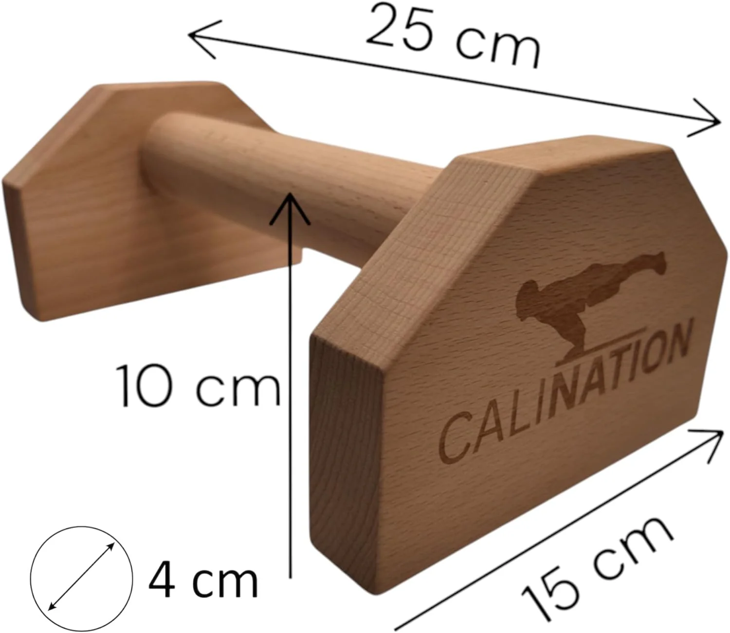Calination® Parallettes aus Buchenholz – Profi Liegestützgriffe & Handstandtrainer – Rutschfest, erg - Image 2