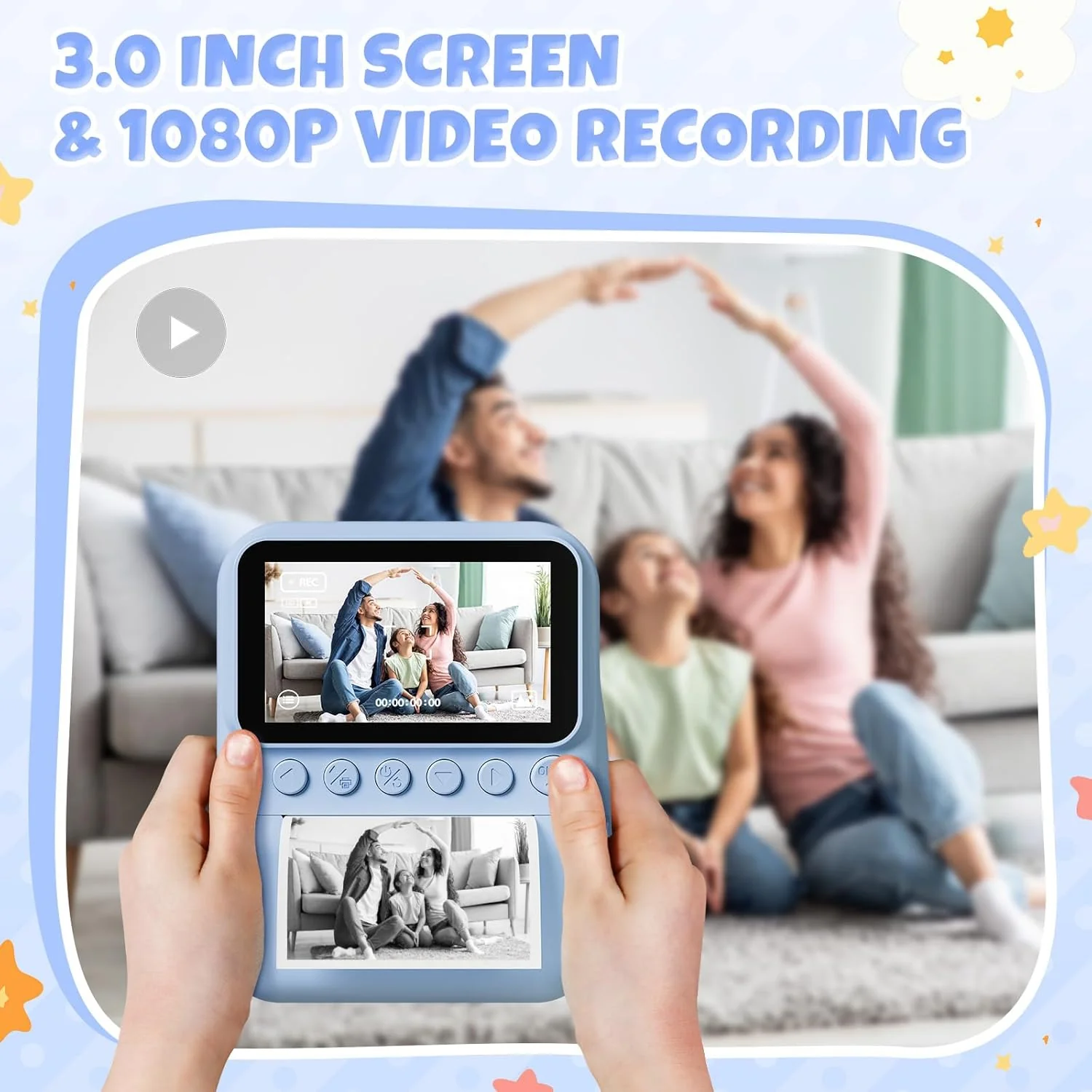 CalineGam Sofortbildkamera Kinder, 3,0 Zoll Bildschirm 48MP Kinderkamera Sofortbildkamera mit 32 GB- - Image 2