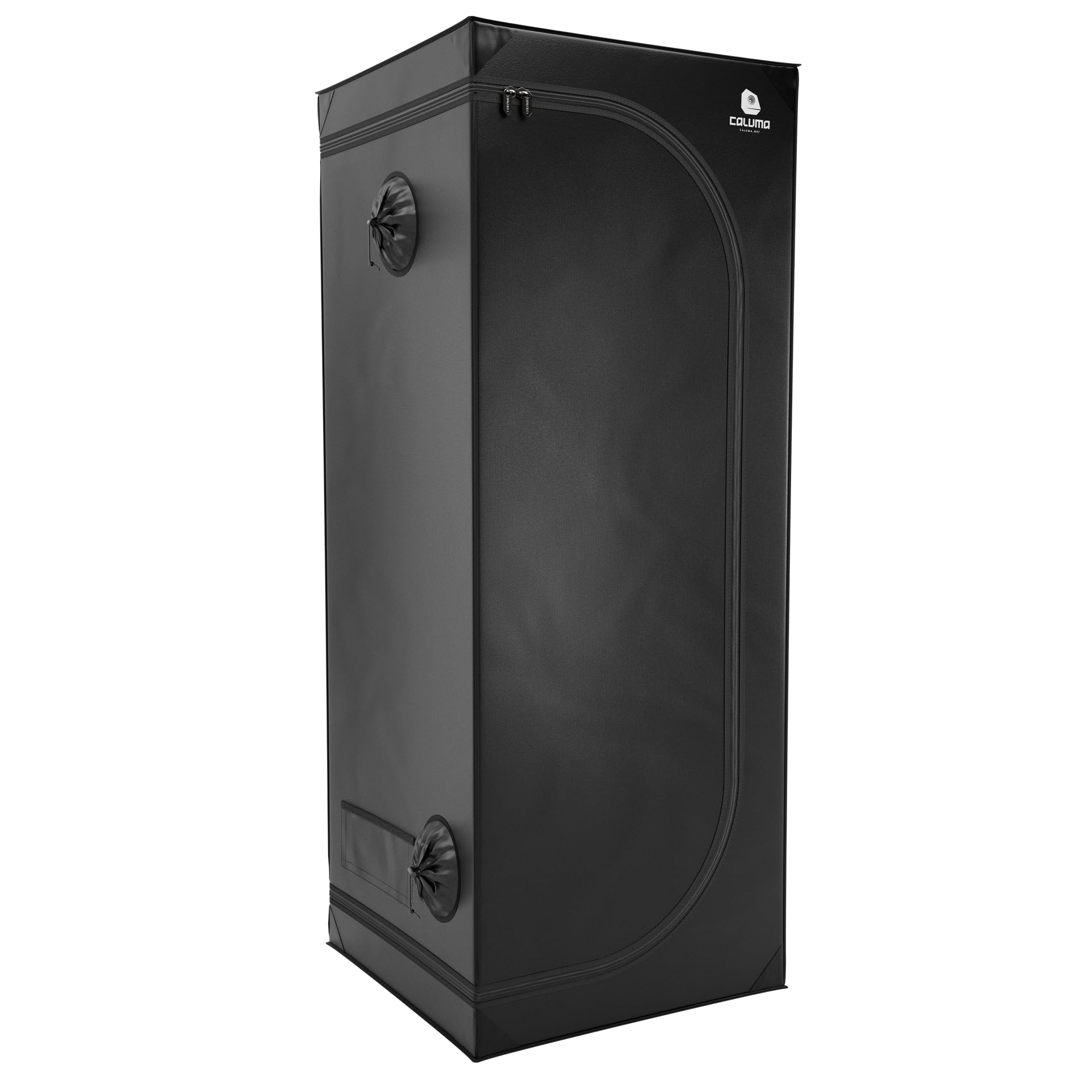 Caluma Growzelt, Growtent, Grow Tent Indoor Anbau, 60x60x160cm, mit Bodenwanne, Kabelöffnungen & Auf