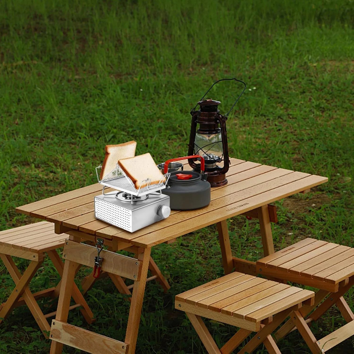 Camping -Toaster für Gasherd - Edelstahl Herd Brot Toast Rack für Küche, Wandern, Grill und Picknick - Image 3