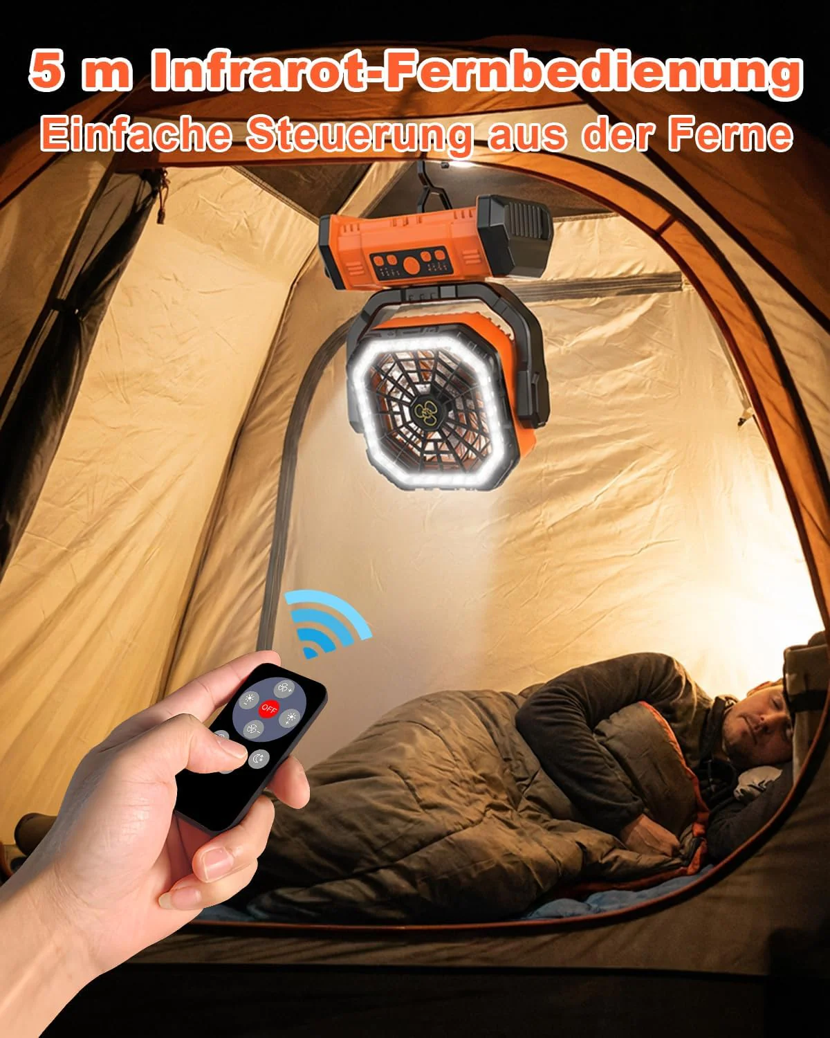 Camping Ventilator, [20000 mAh] Spopal Wiederaufladbarer Tragbarer Ventilator, 1/2/4/8-Timer, mit Fe - Image 5
