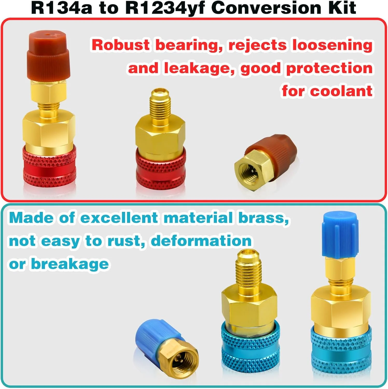 CANIPHA R1234yf-auf-R134a-Adapter, Schnellkupplungssatz, Kältemittel-Nachfüllsatz, High-/Low-Side-R1 - Image 6