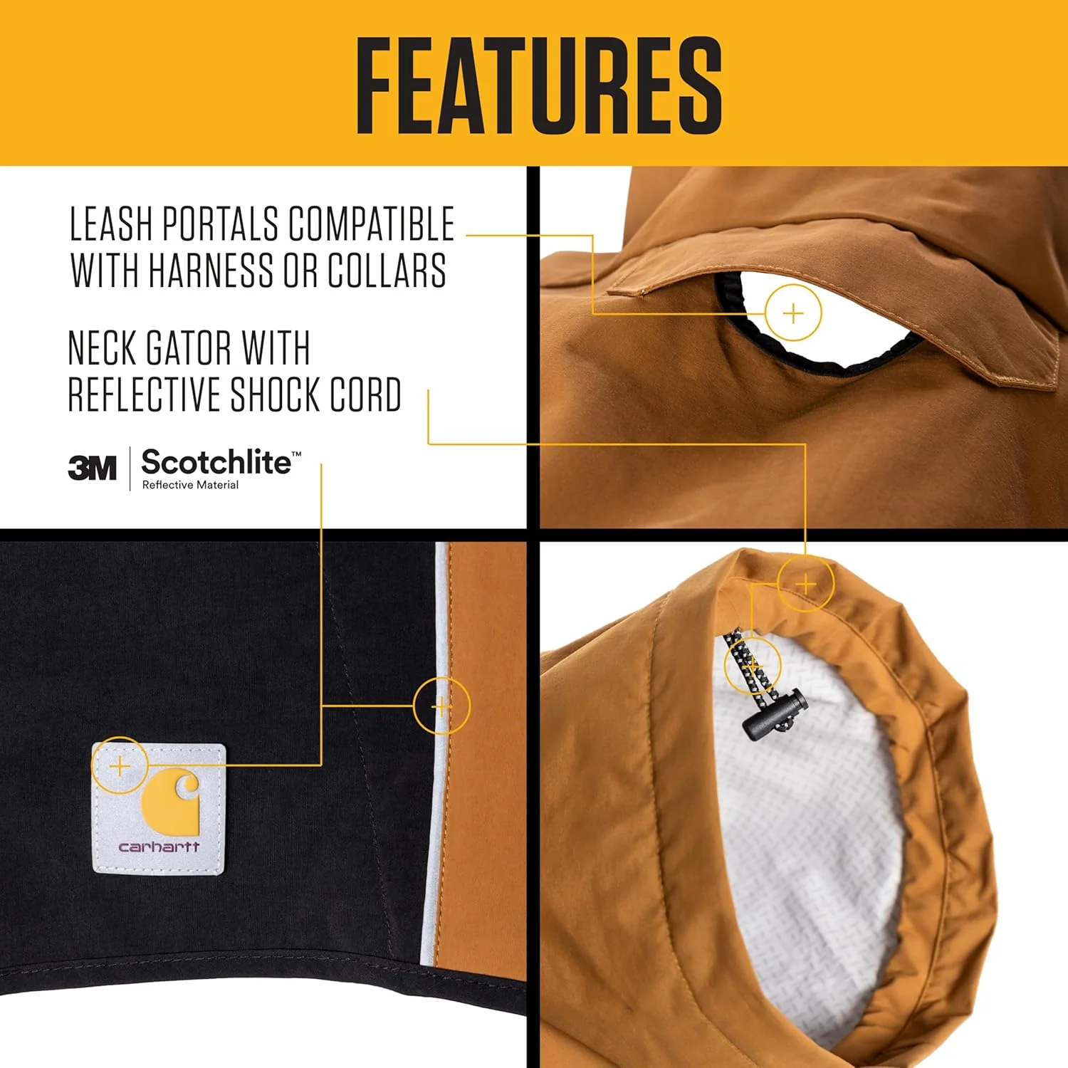 Carhartt Strapazierfähige Hunde-Regenjacke mit wasserdichtem Sturmschutz-Material und verstellbaren - Image 3