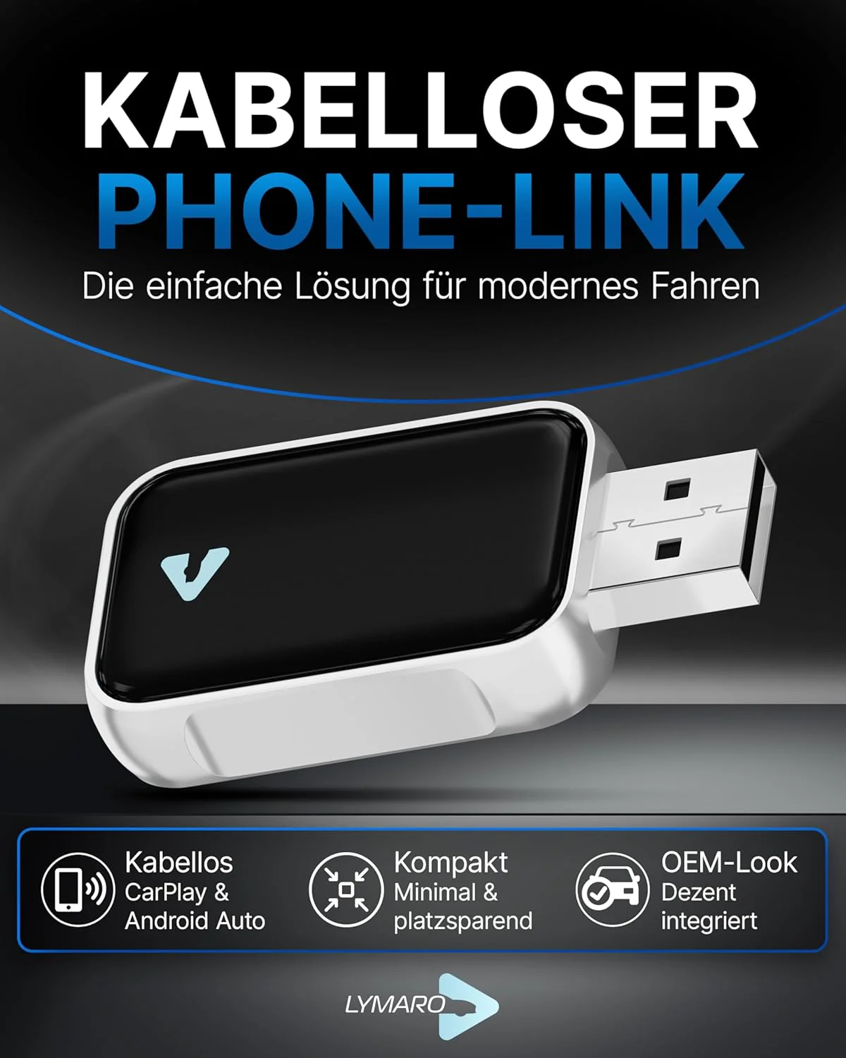 Carplay Wireless Adapter & Android Wireless Adapter fürs Auto – USB-A Plug & Play Nachrüstadapter, U - Image 2