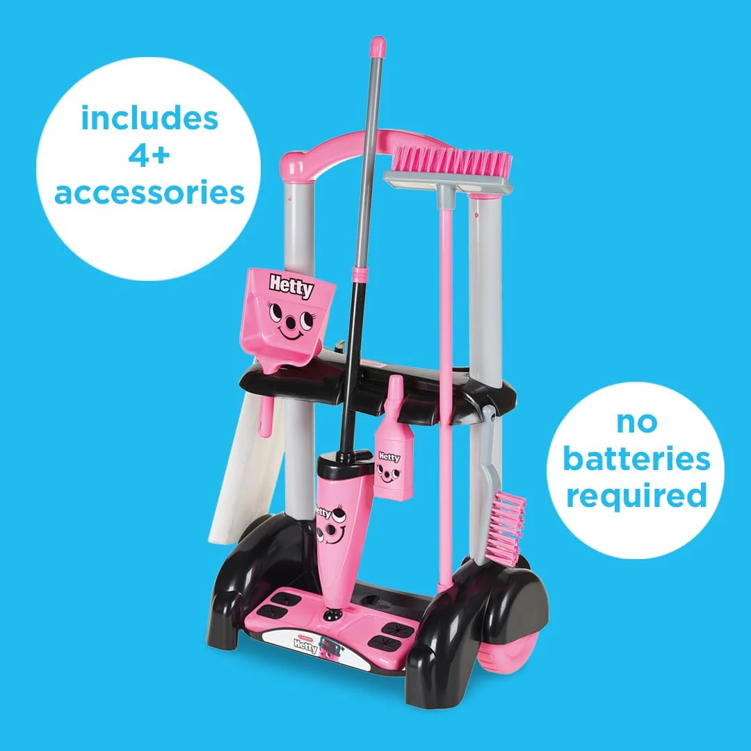 Casdon Hetty Cleaning Trolley , Hetty-Inspired Toy Cleaning Trolley For Children Aged 3+ , Wheels Ar - Image 3