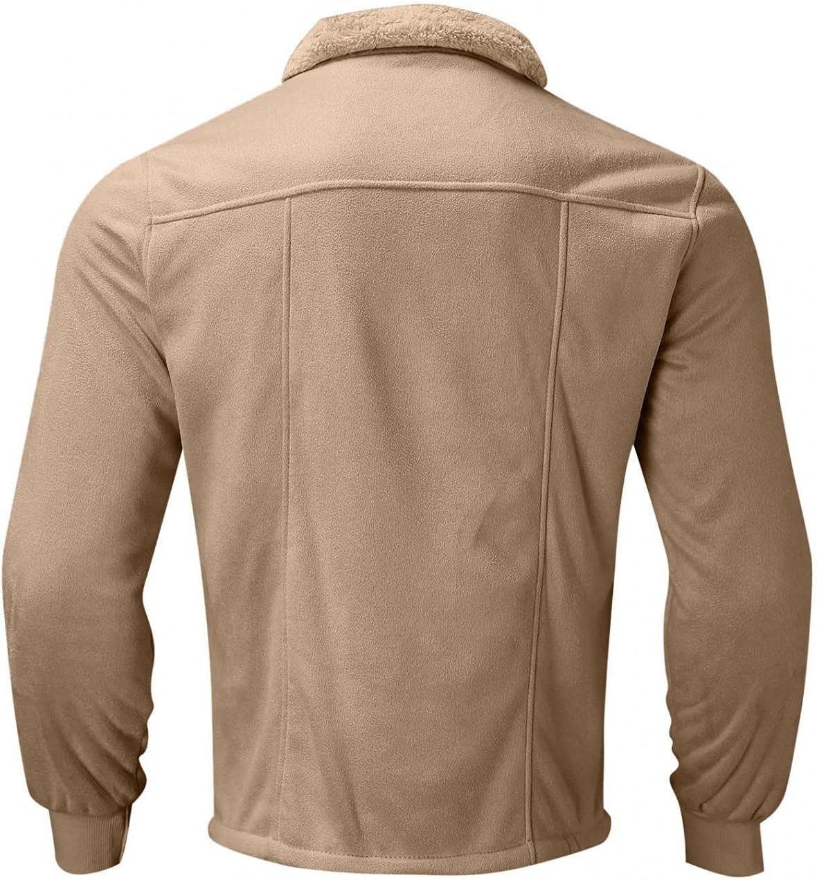 Celucke Fleecejacke Herren Fleece Jacke Reverskragen Plüschjacke Langarm Reissverschluss Vliesjacke - Image 3