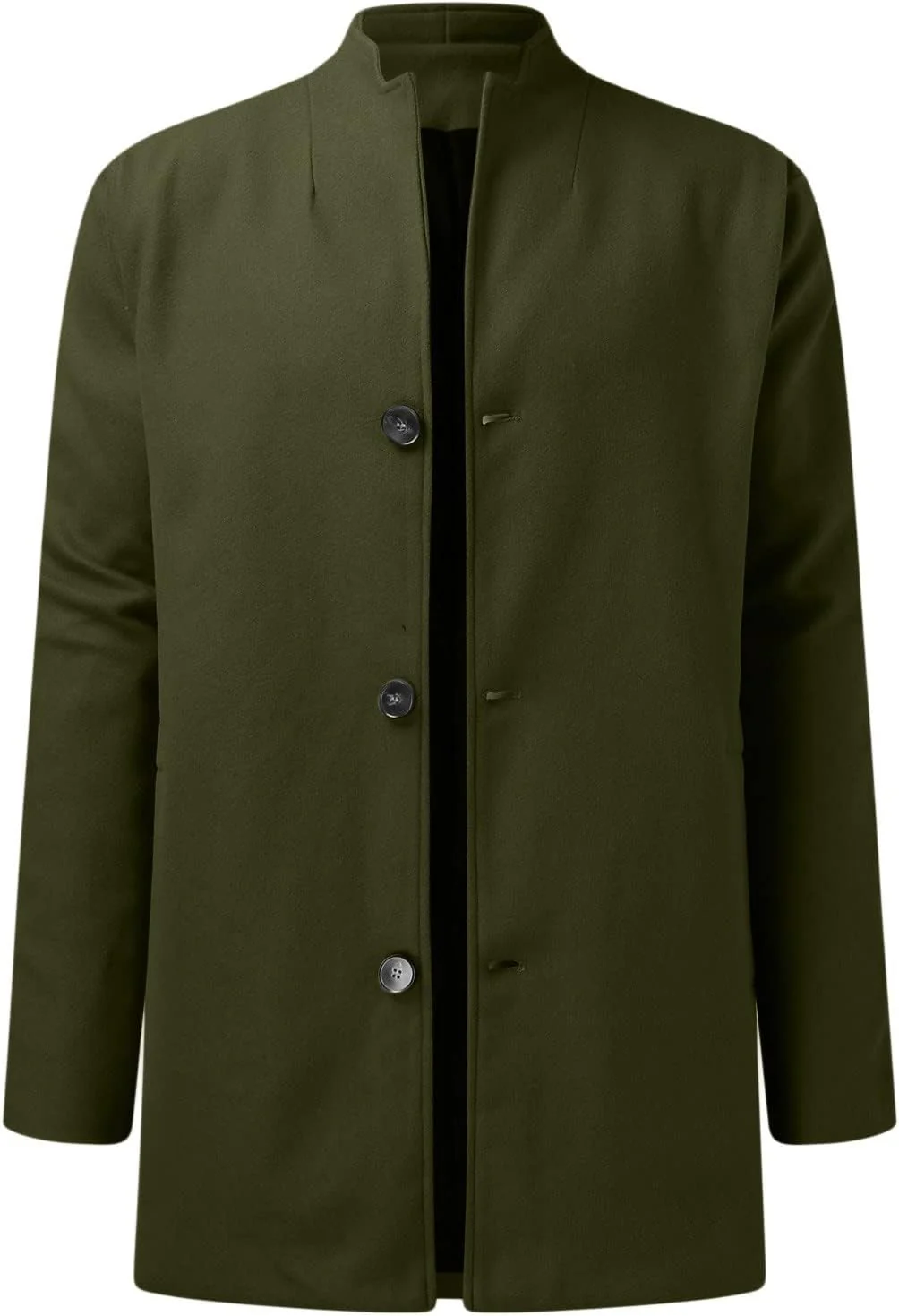 Celucke Mantenl Herren Jacke Slim Fit Übergangsmantel mit Wolle Gefütterter Dünne Lässige Wintermant - Image 4