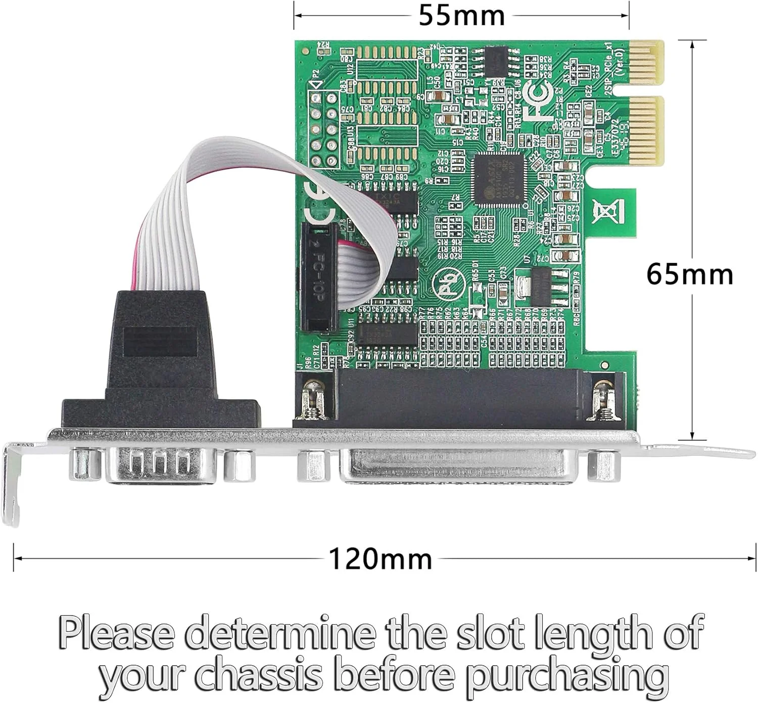 CERRXIAN PCIe auf RS232 Combo Seriell Parallel Erweiterungskarte DB9 Seriell+DB25 Parallel zu PCI-E - Image 2