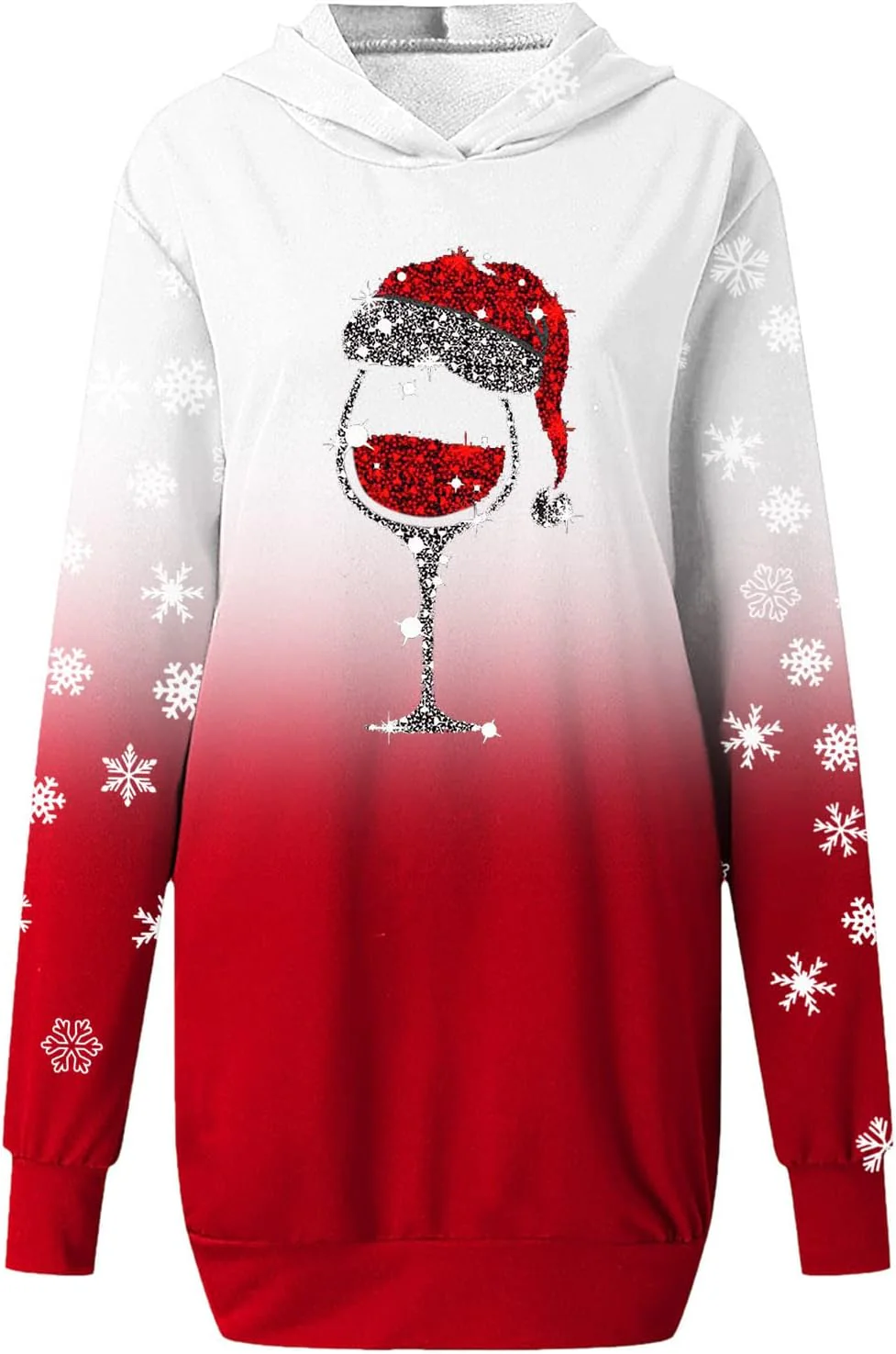 C'est TT Weihnachtskleid Damen Hoodie Langarm Hoodie Kleid Sweatkleid Long Kapuzen Sweatshirt Kleide - Image 4