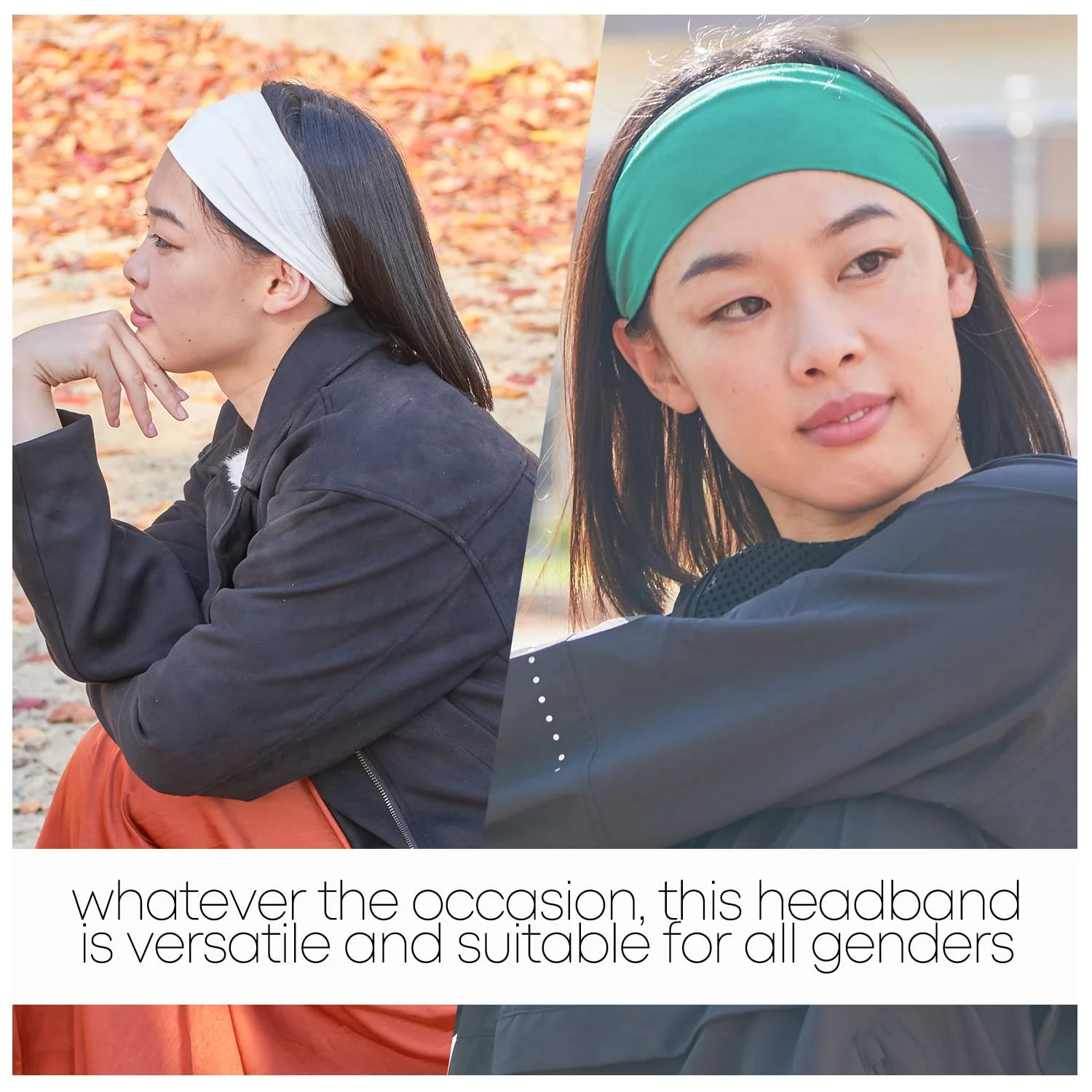 CHARM Herren Japanisch Bandana Stirnband - Damen Headband Haar Band Sport Helllila, Helllila - Image 7