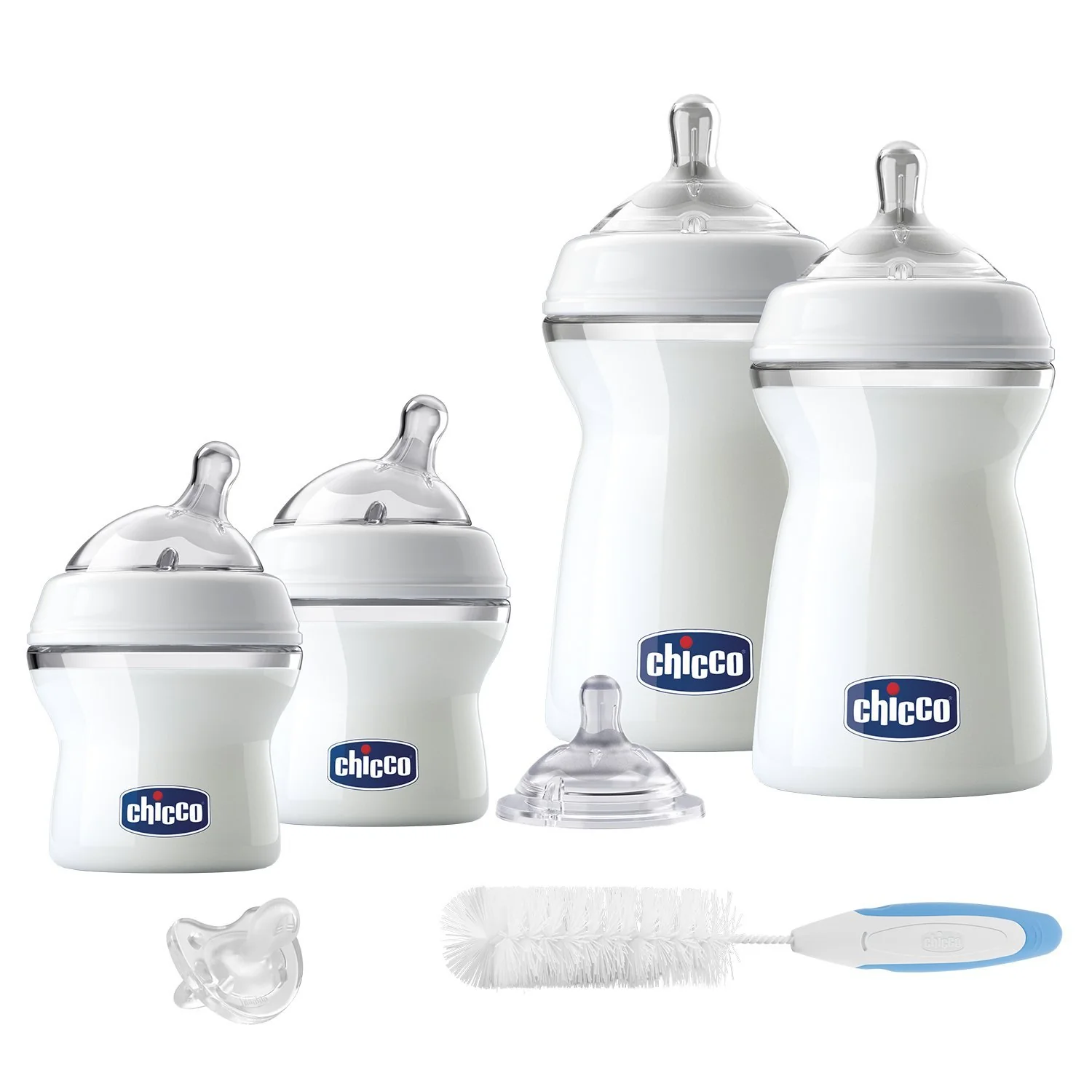 Chicco naturalfeeling – Komplettes Set Start mit Flaschen, Sauger Schnuller und Bürste, 0 m +