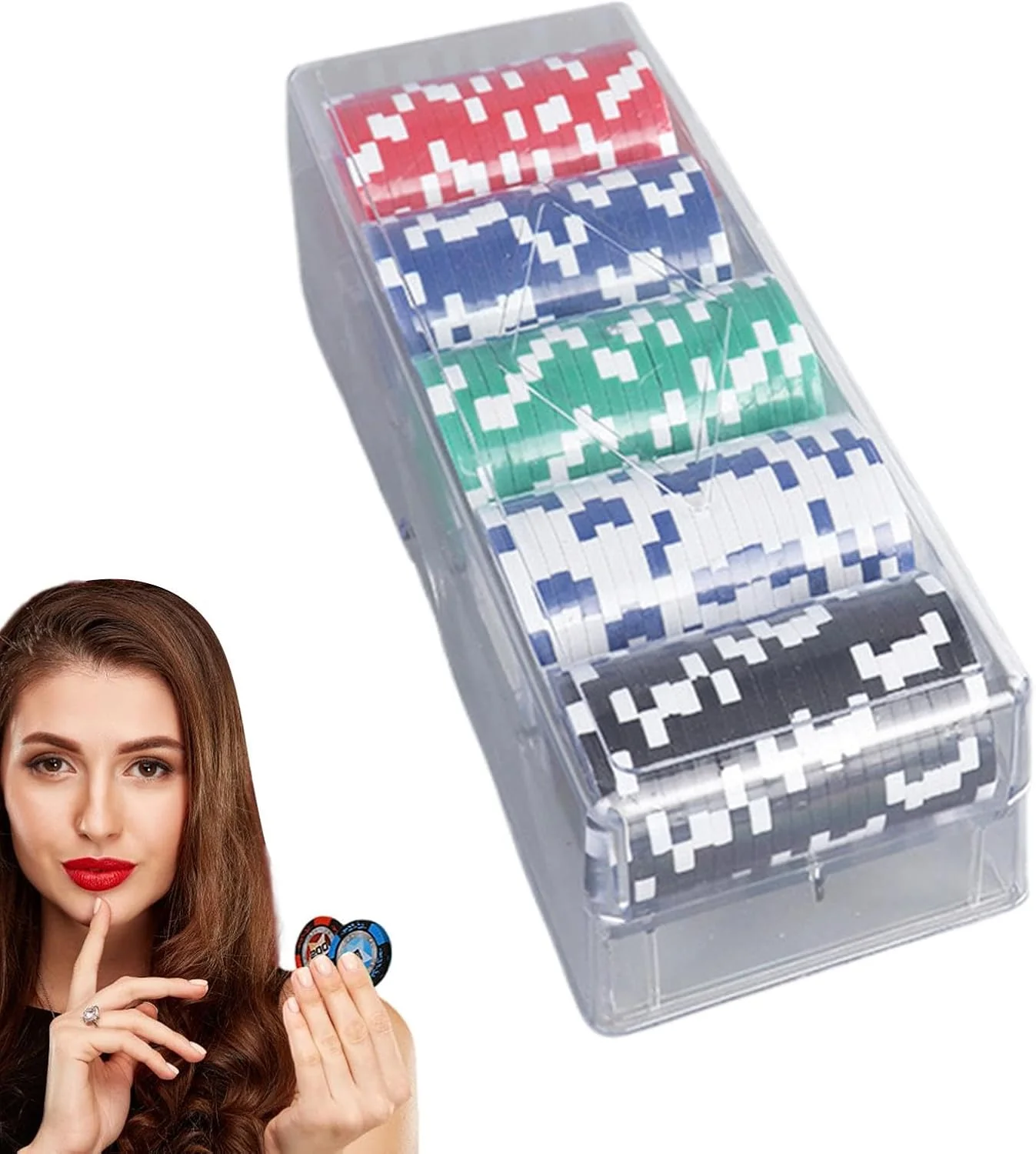 Chips für Mah-Jongg-Spiele, Poker-Chips-Set, Pokerchips Pokersets, Pokerchips-Set mit leichtem Alumi - Image 7