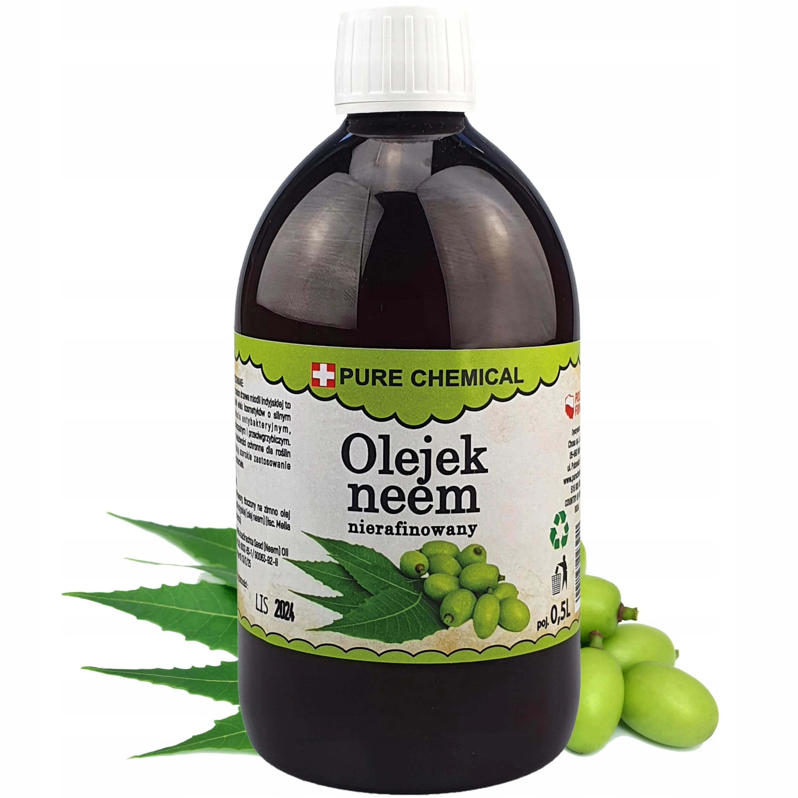 CHOSA Reines Neemöl Kaltgepresst Unraffiniert 500 ml - 100% Rein Neem Öl Haare und Körper für alle H