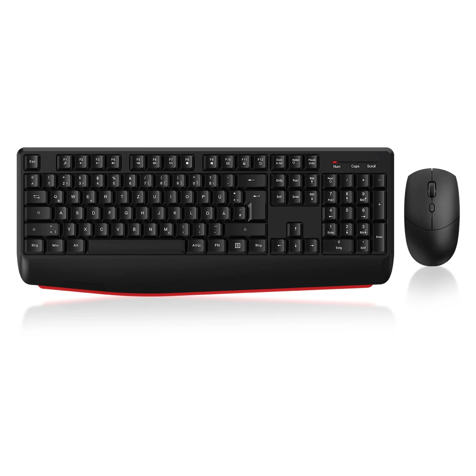 cimetech Tastatur Maus Set Kabellos, 2.4G Ergonomische Funktastatur mit Maus mit Handballenauflage u