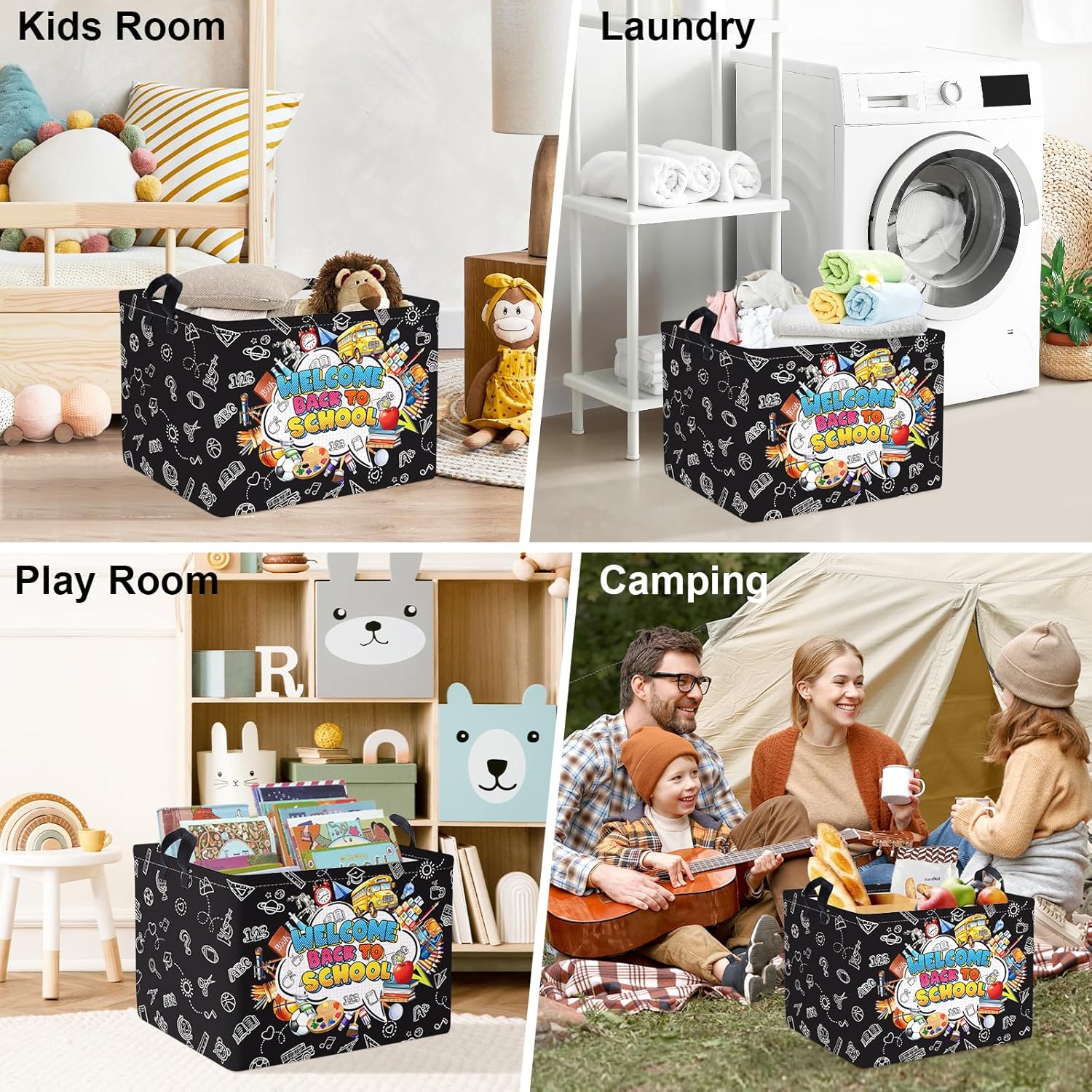Clastyle Schulbus Kinder Wäschekorb mit Henkel Faltbar Kleidung Spielzeug Aufbewahrungskorb Junge Mä - Image 7