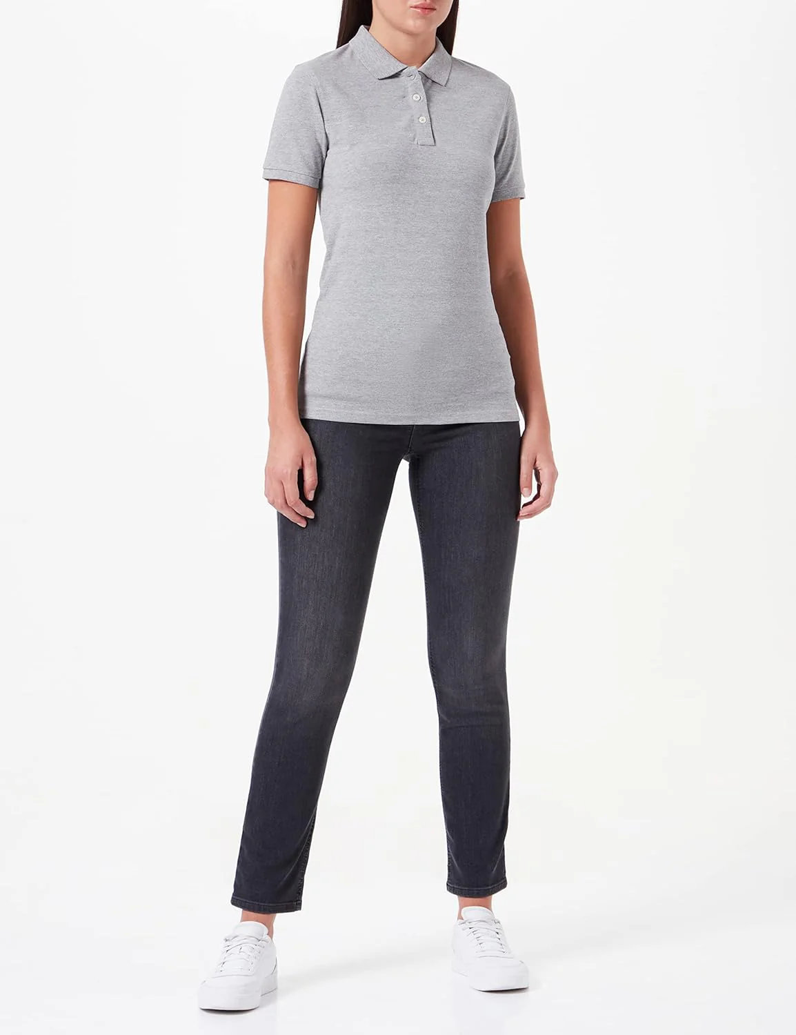 Clique Damen Premium Polo Shirt Polohemd, Grau (Grau), Meliert - Image 2