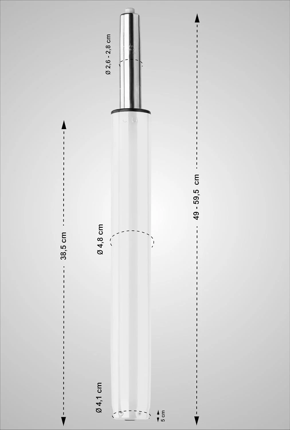 CLP Gaslift für Barhocker | Gasdruckfeder | Ersatz - Gasdruckdämpfer, Farbe:weiss, Weiss - Image 2