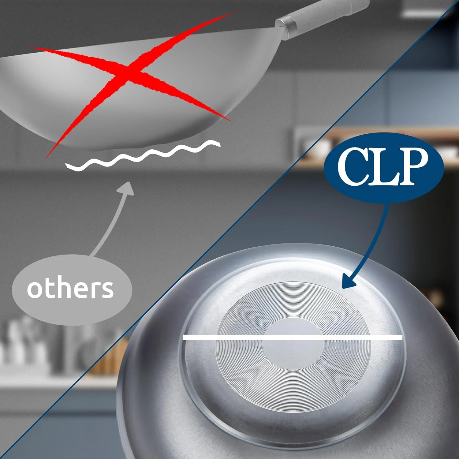 CLP Wok-Set aus Karbonstahl I Flacher oder runder Boden für Gas, Induktion und Grill I Wokpfanne mit - Image 6