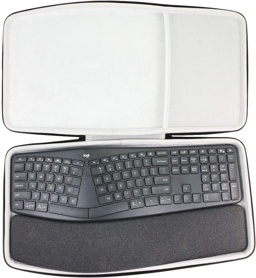 co2CREA Hart reiseschutzhülle Etui Tasche für Logitech Ergo K860 kabellose ergonomische Tastatur (Nu