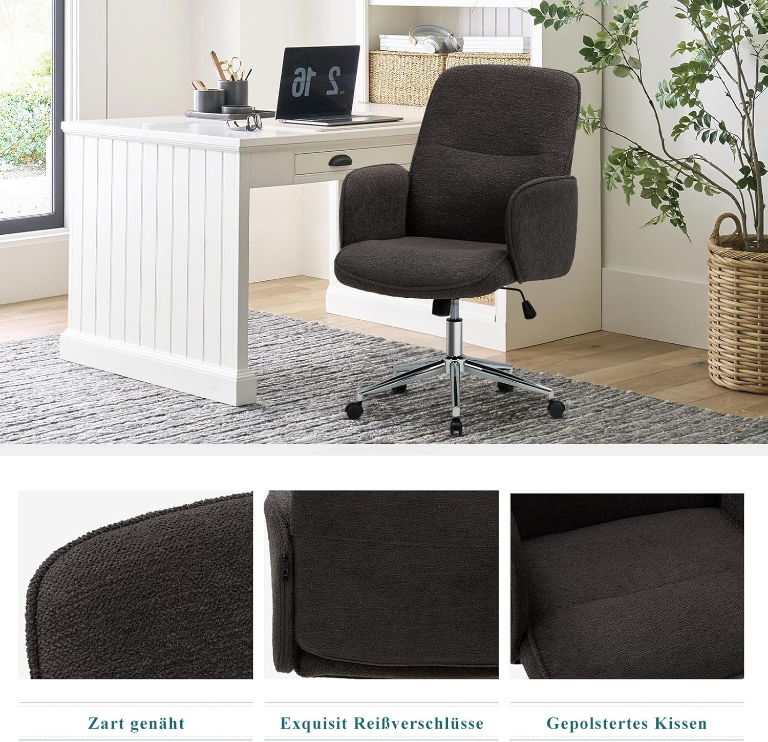 COLAMY High Back Shell-förmigen Bürostuhl, Moderne ergonomische Home Computer Schreibtischstuhl mit - Image 3