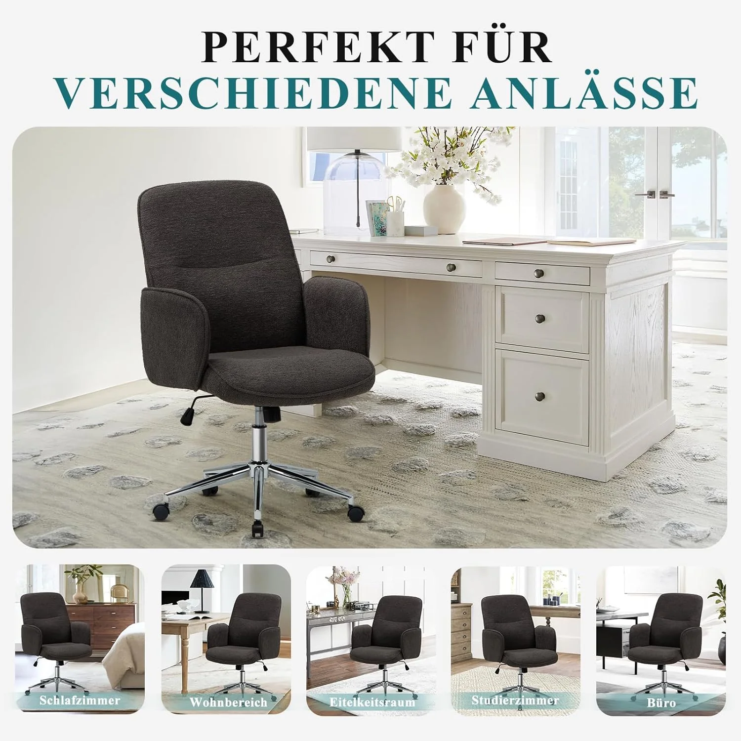 COLAMY High Back Shell-förmigen Bürostuhl, Moderne ergonomische Home Computer Schreibtischstuhl mit - Image 7