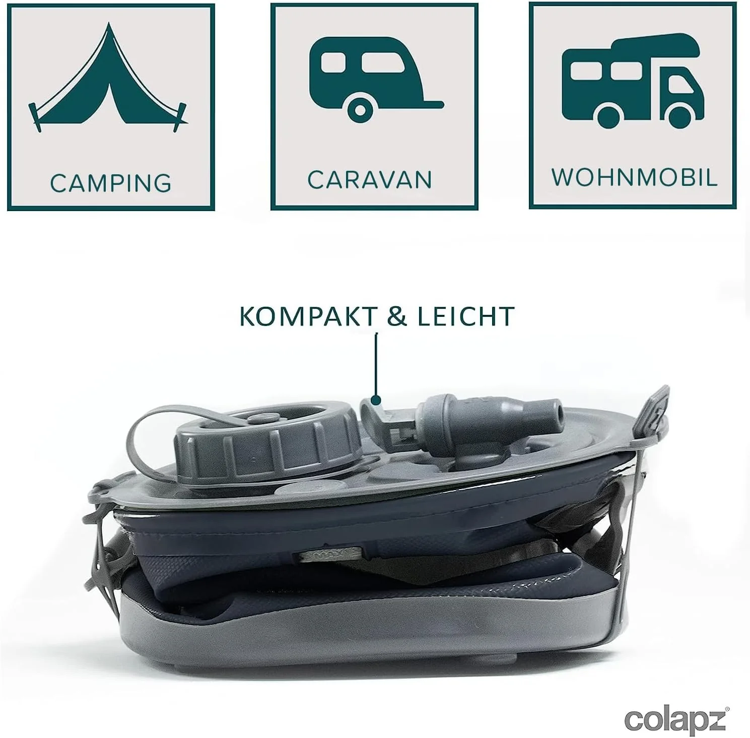 Colapz 2-in-1 Faltbarer Wasserkanister mit Hahn – BPA-freier Trinkwasserbehälter & Falteimer für Cam - Image 4
