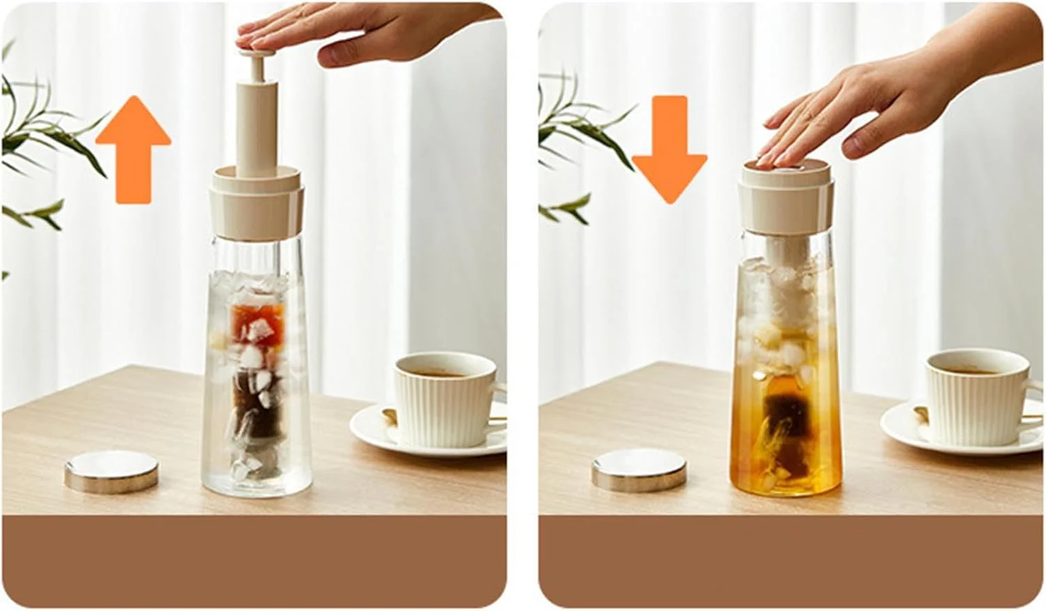 Cold Brew Kaffeebrüher | Press-Kaltbrüh-Kaffeekanne - Mit Abnehmbarem Siebfilter & Luftdichtem Versc - Image 7