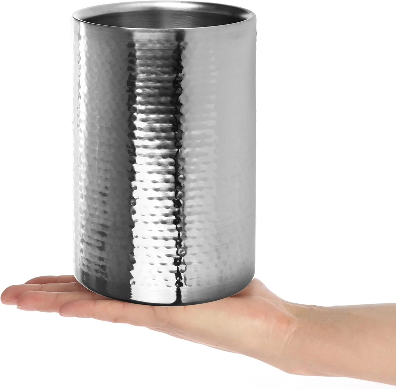 com-four® 2x Flaschenkühler - Sektkühler - Eiswürfelkühler aus Edelstahl, Weinkühler - Eiswürfelkübe - Image 7